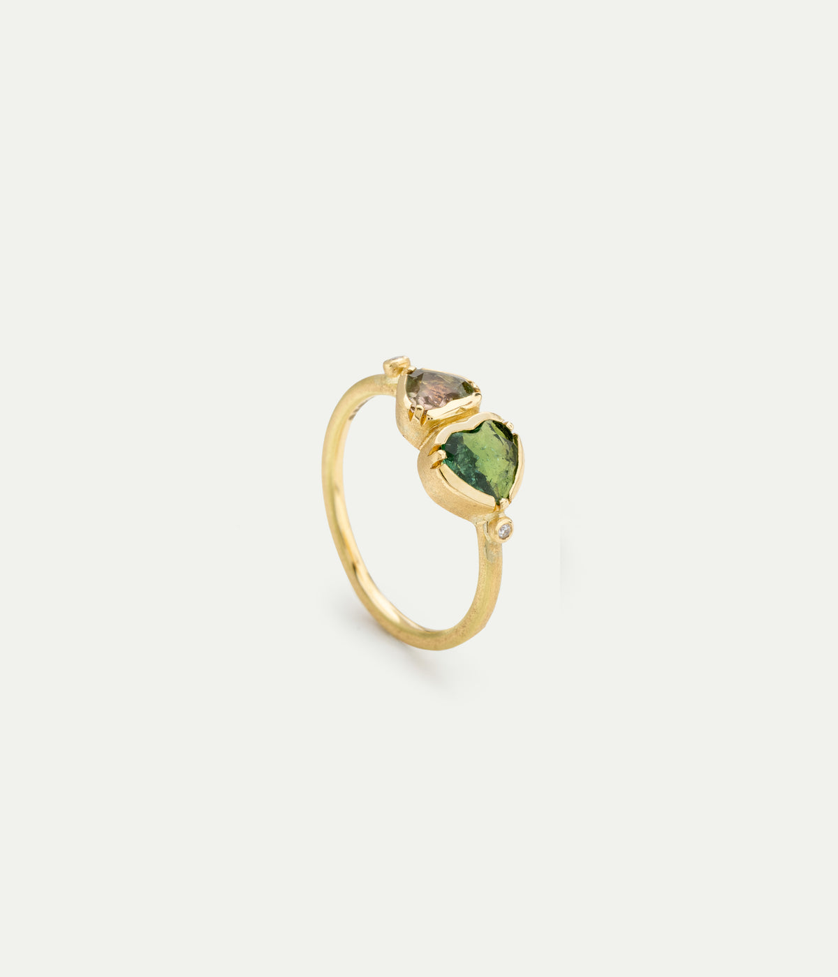 Double Heart tourmaline ring