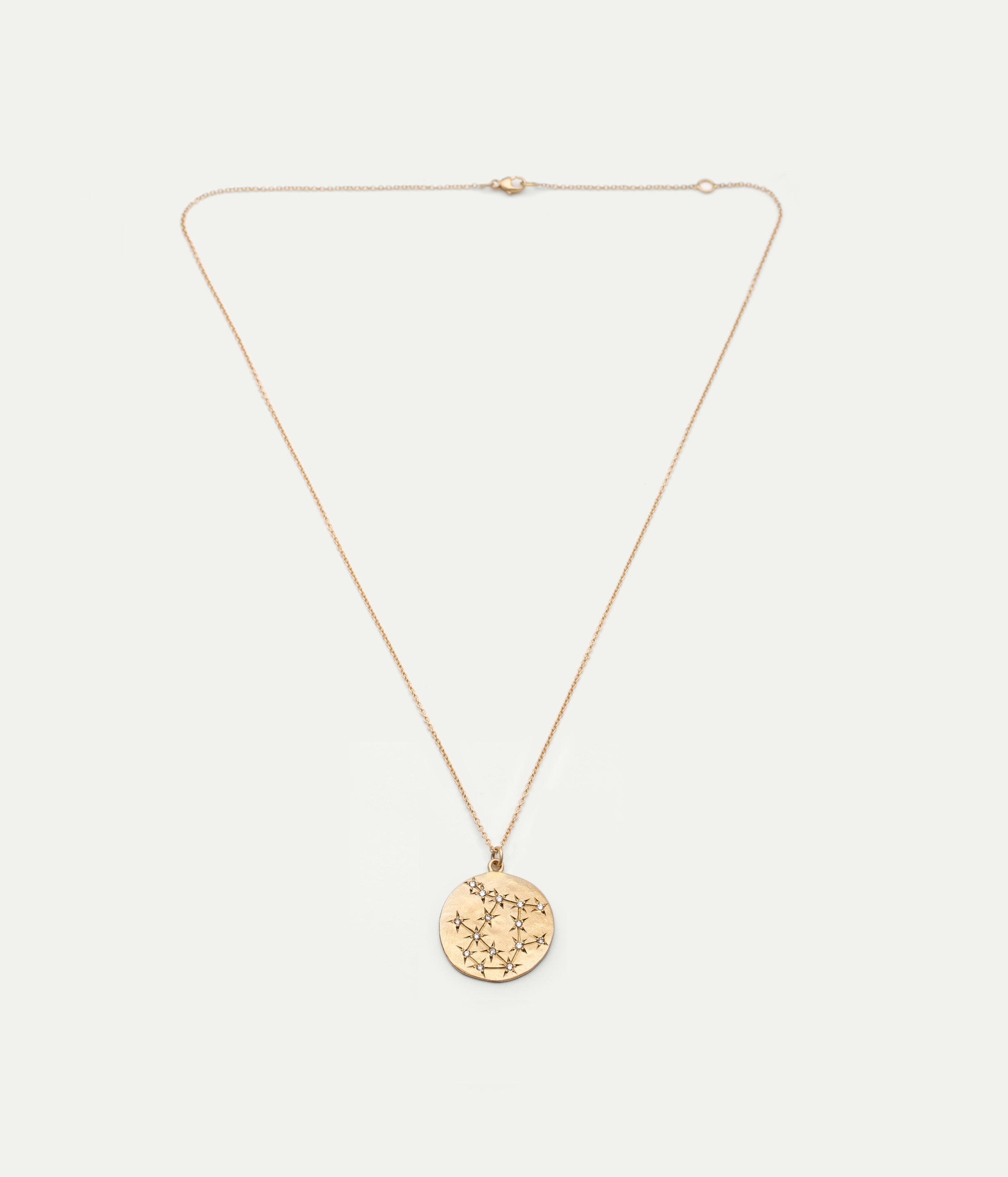 Gemini medallion diamond necklace