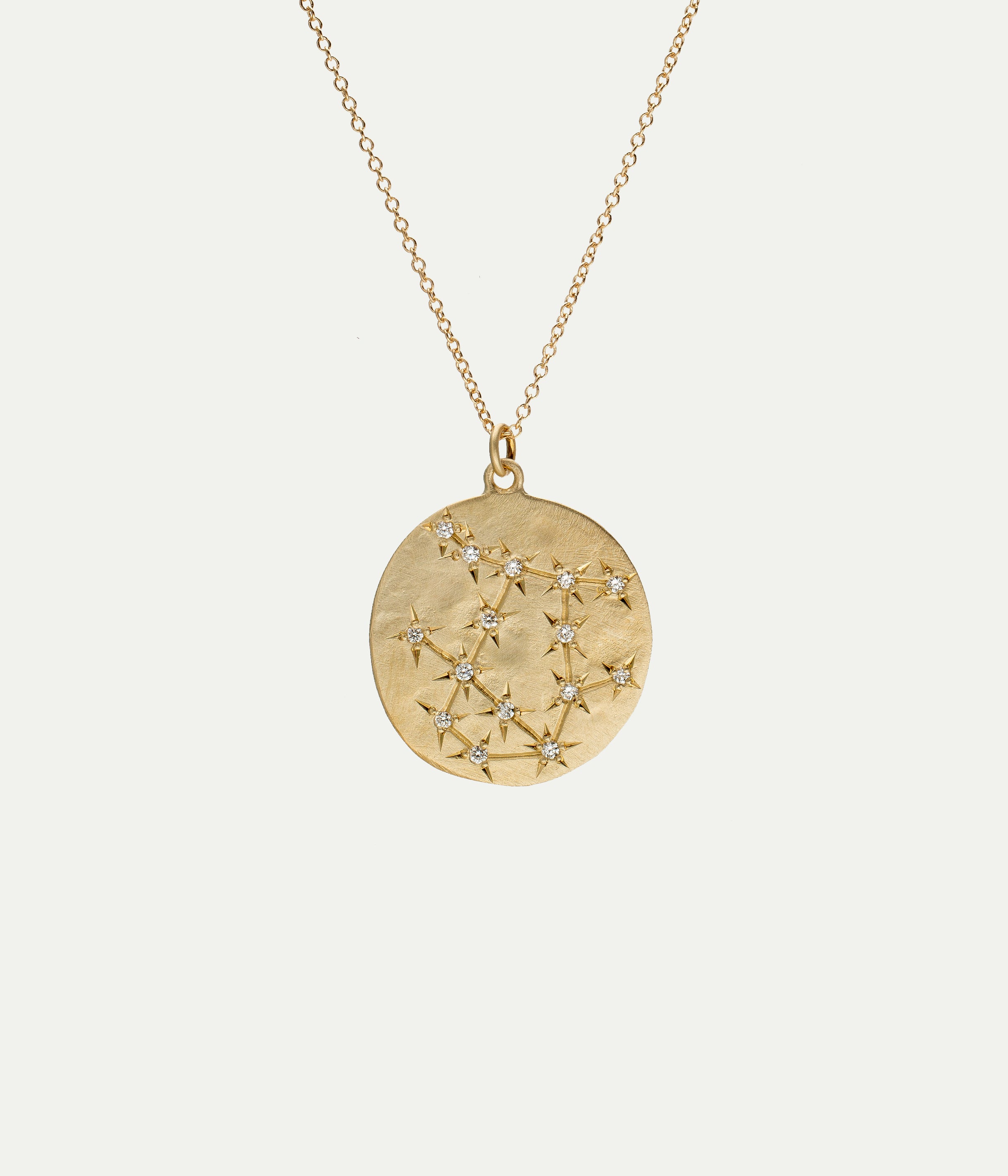Gemini medallion diamond necklace