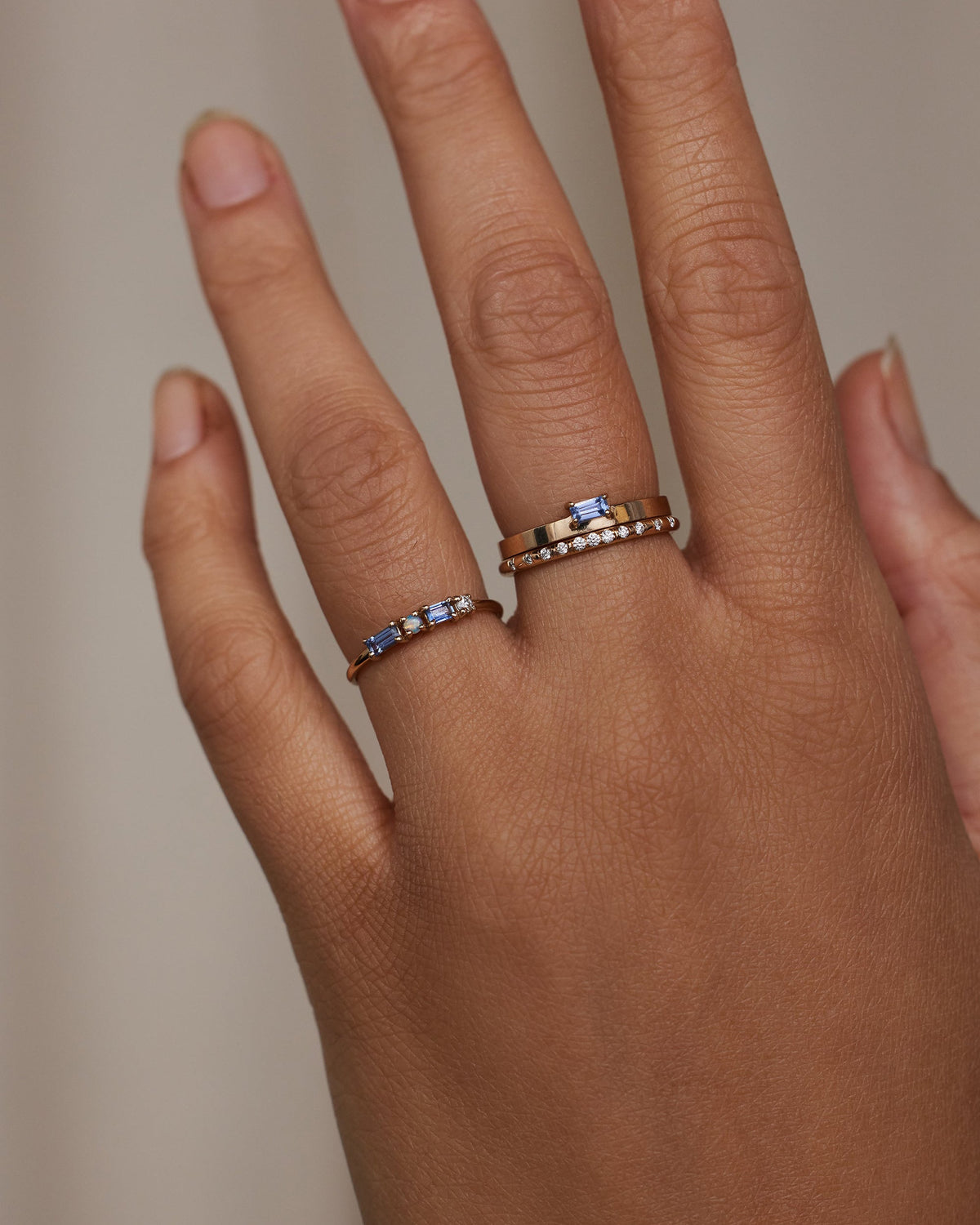 Bague Pillar Saphir et diamant