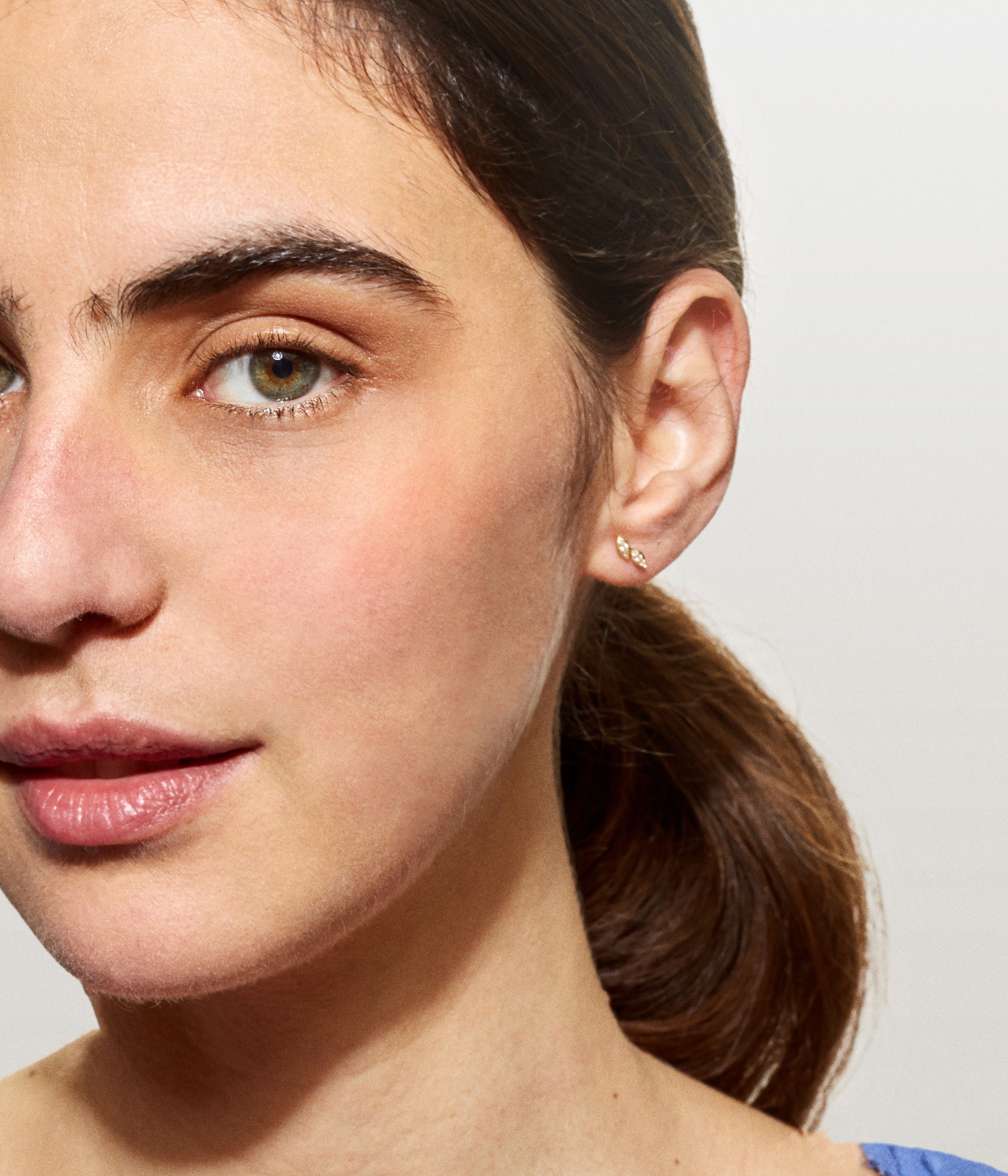 Double Leaf diamonds single earring