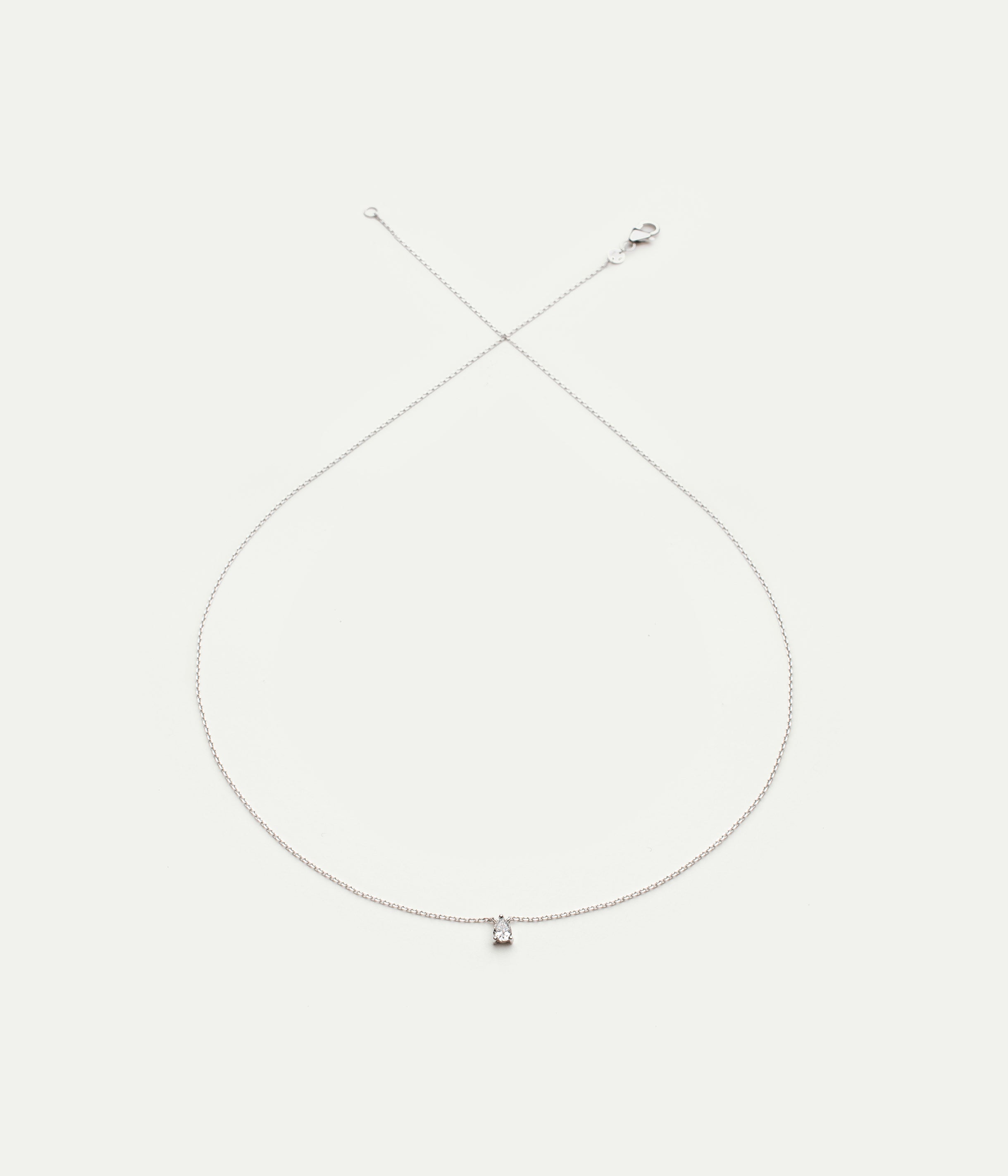 Collier Fancy Or gris et Diamant poire