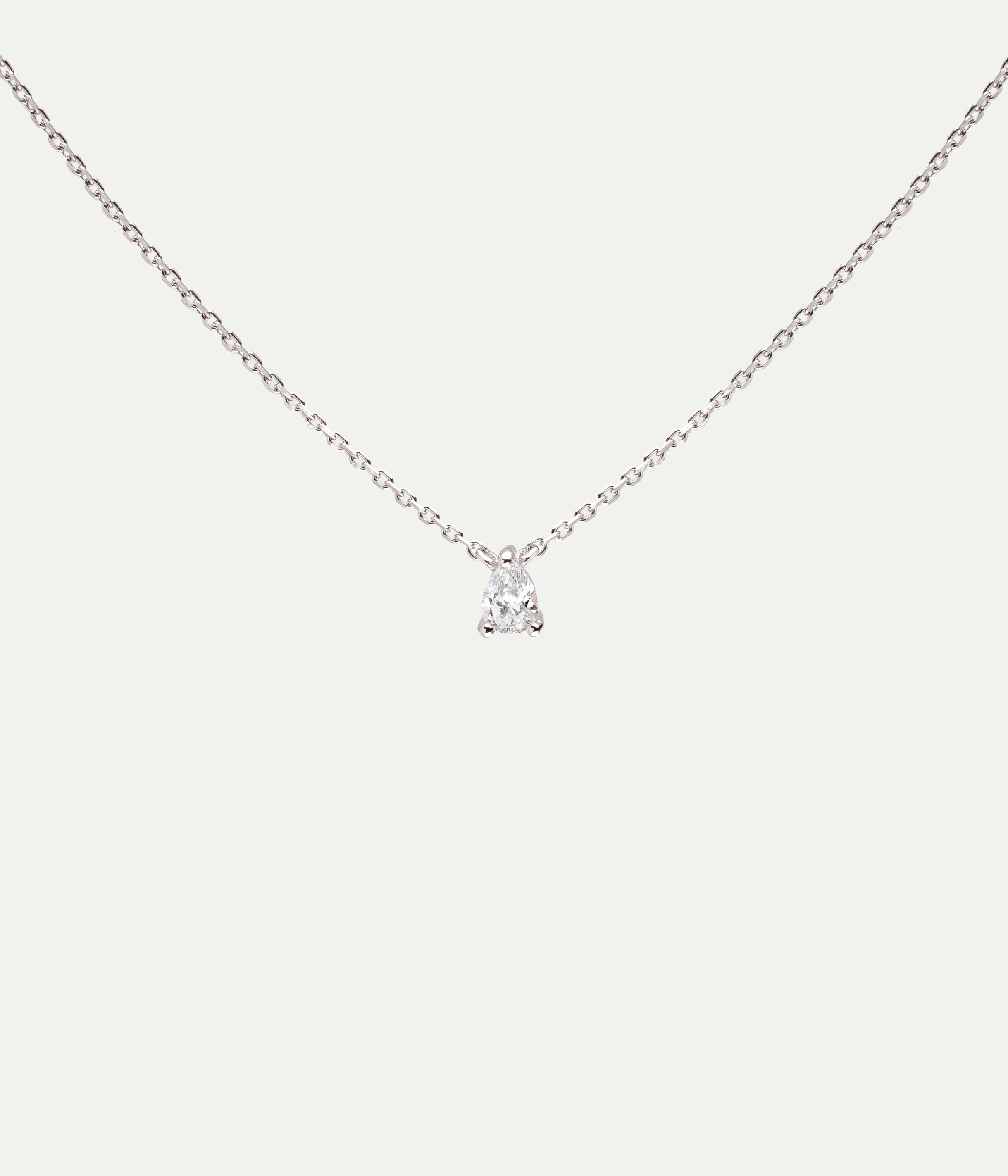 Fancy white gold and pear diamond necklace