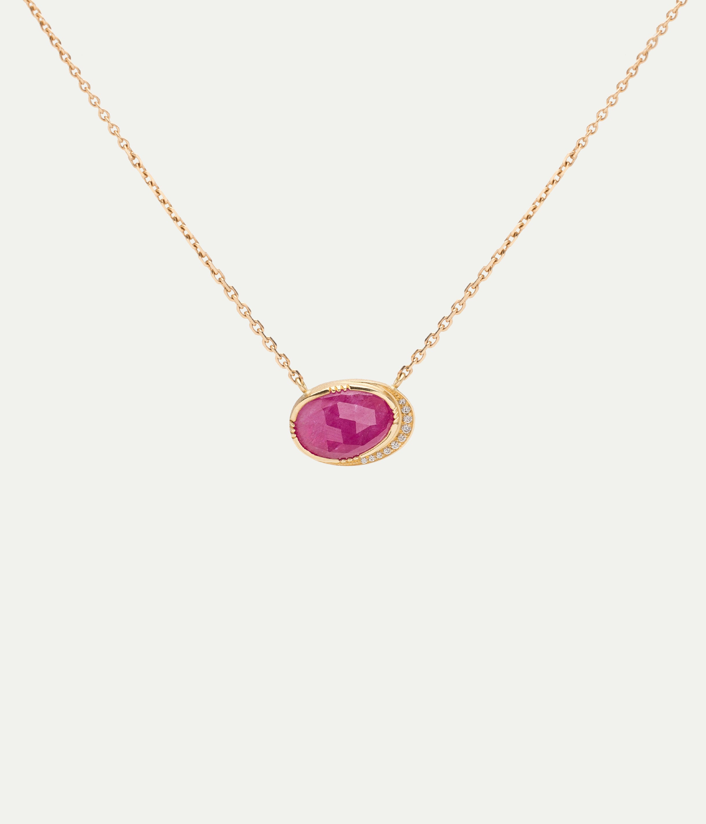 Ellipse ruby necklace