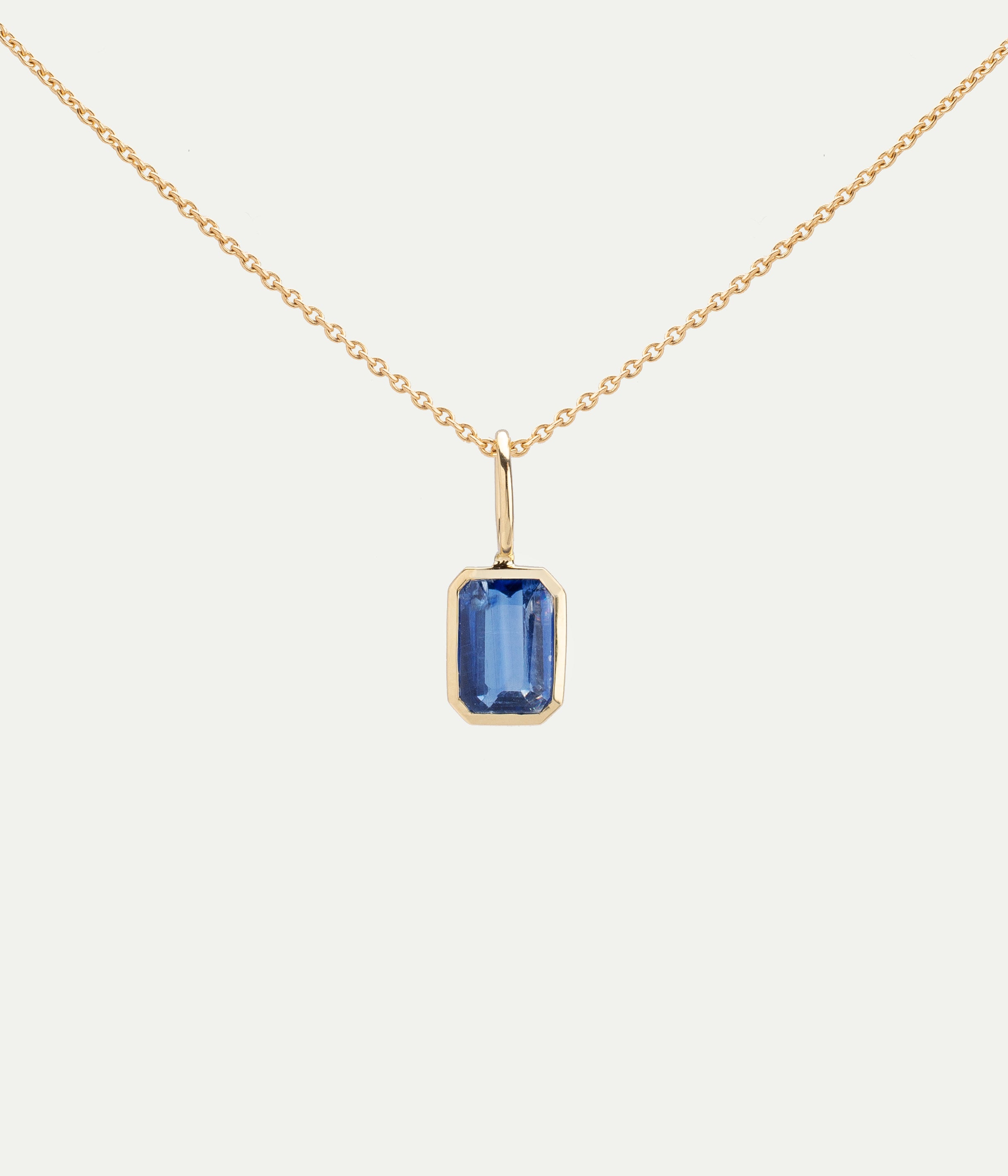 Dancing Drop Yellow gold and Kyanite Pendant