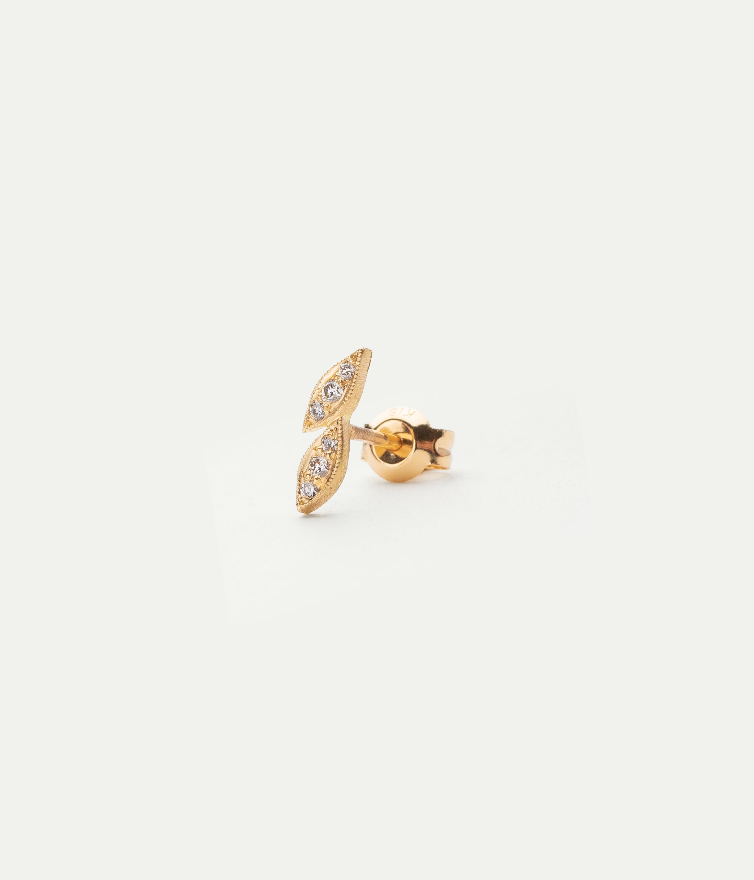 Double Leaf diamonds single earring