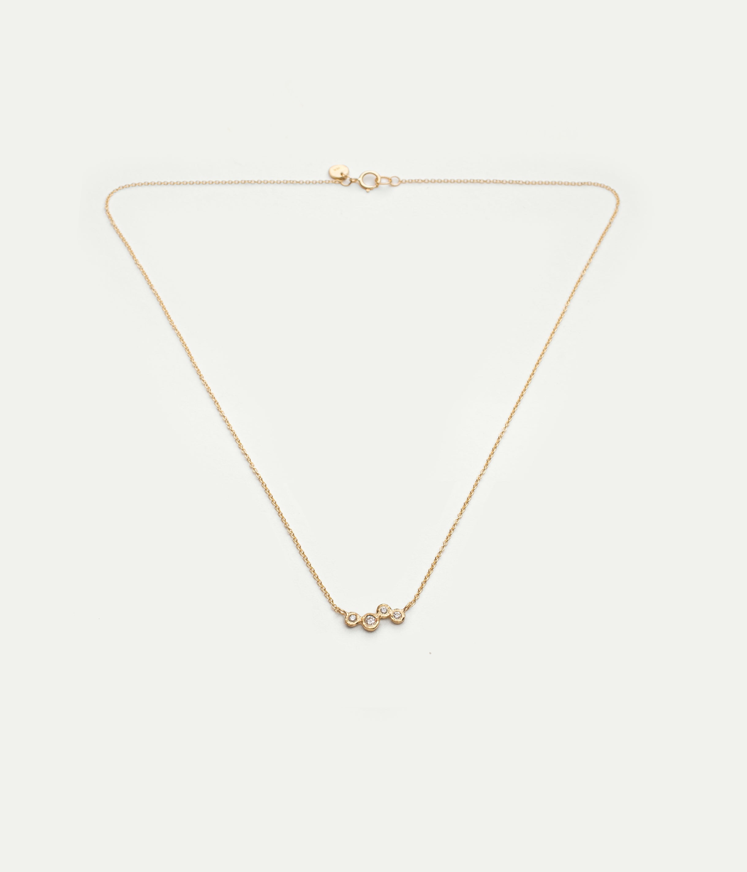4 Bezels diamonds necklace