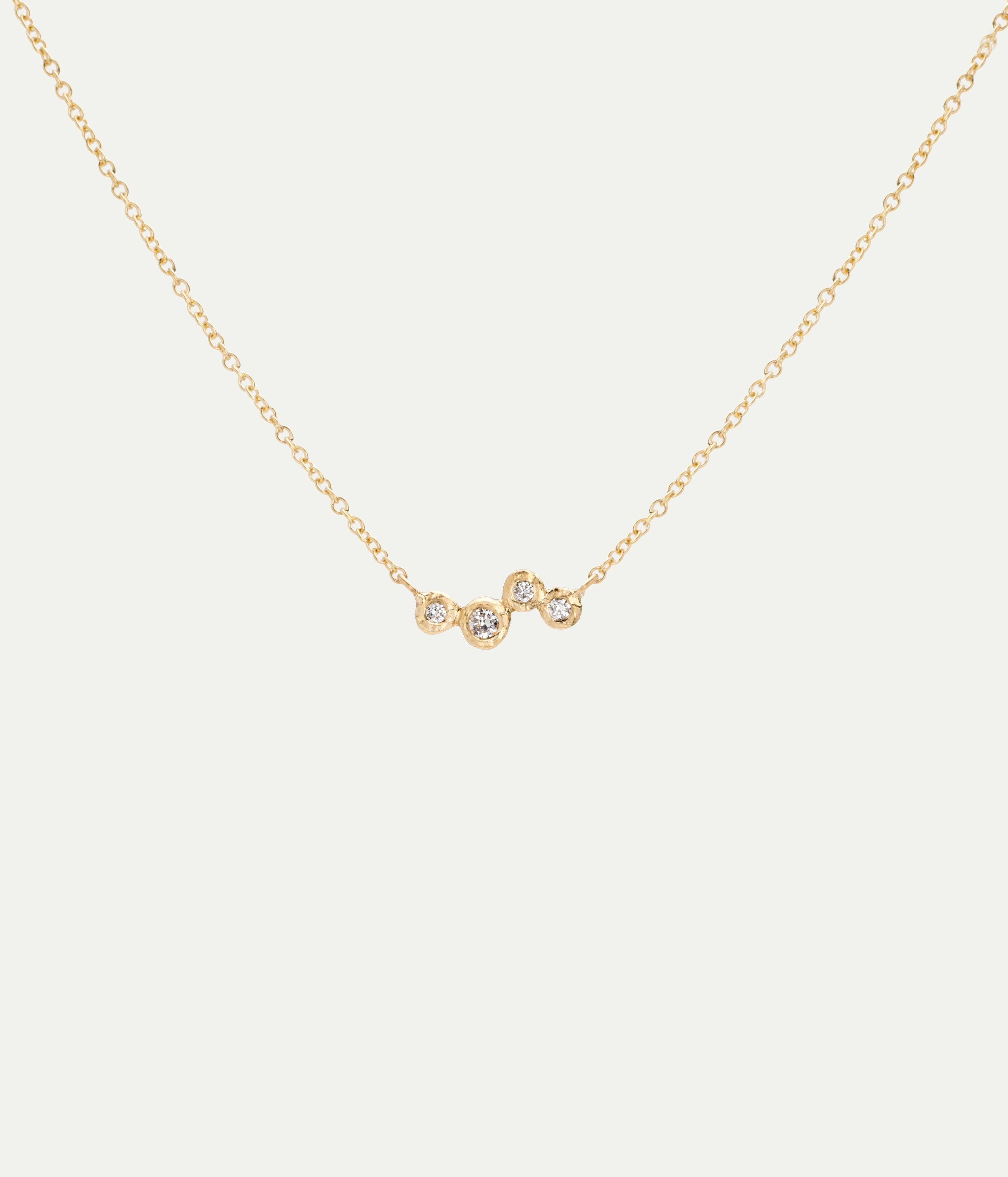 4 Bezels diamonds necklace