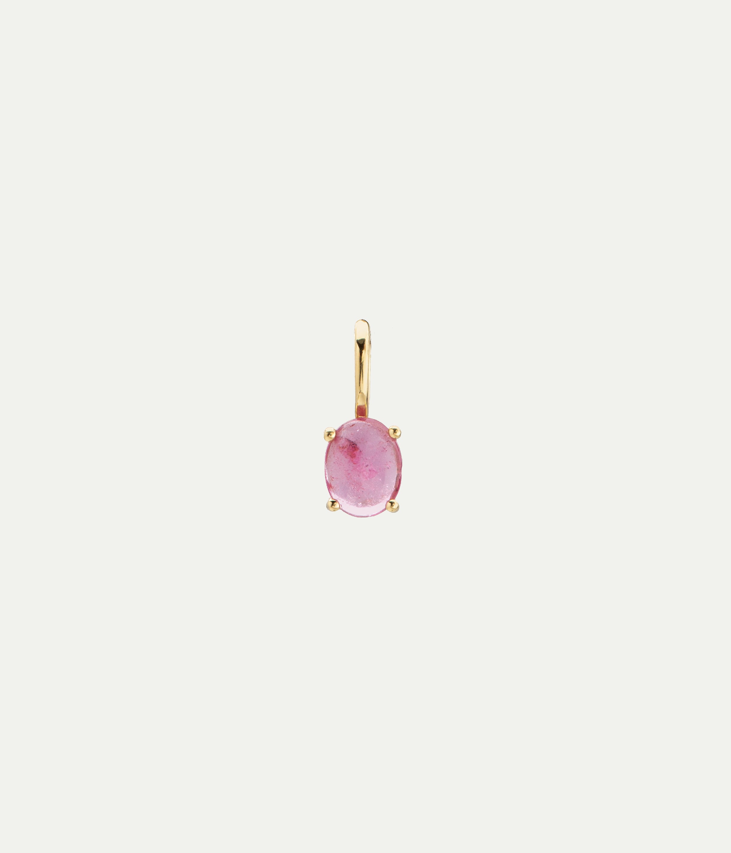 Dancing drop yellow gold and pink tourmaline pendant