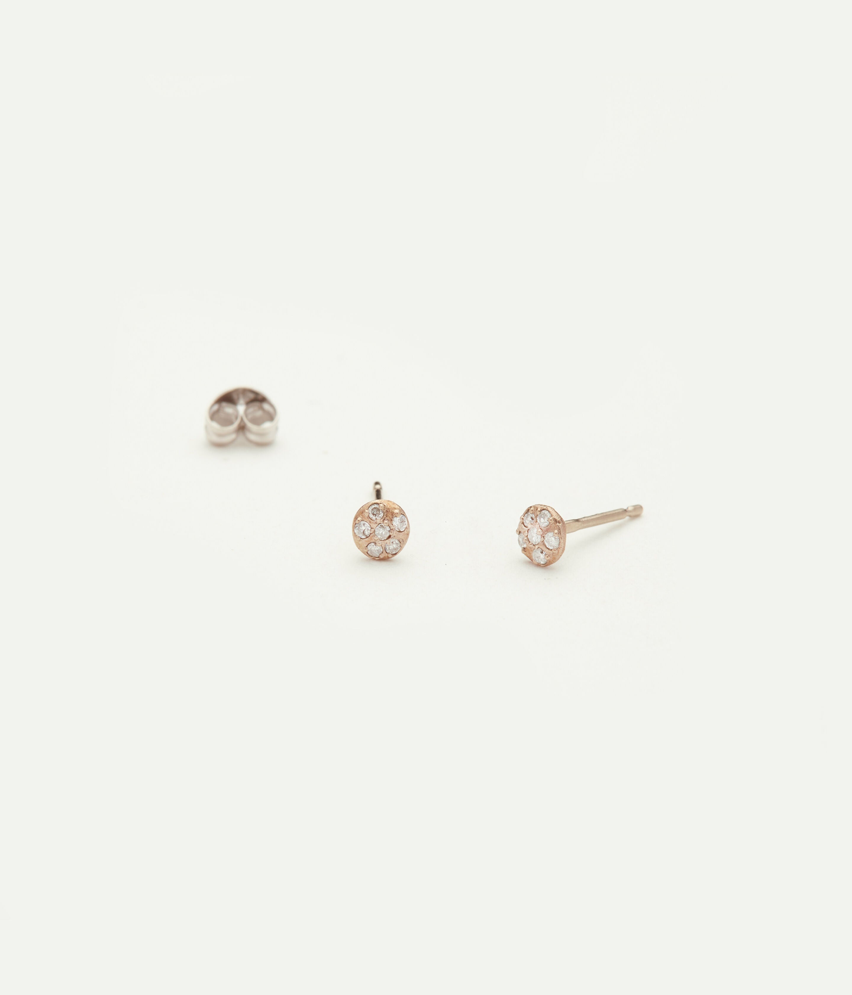 Boucles d'oreilles Studs or gris diamants