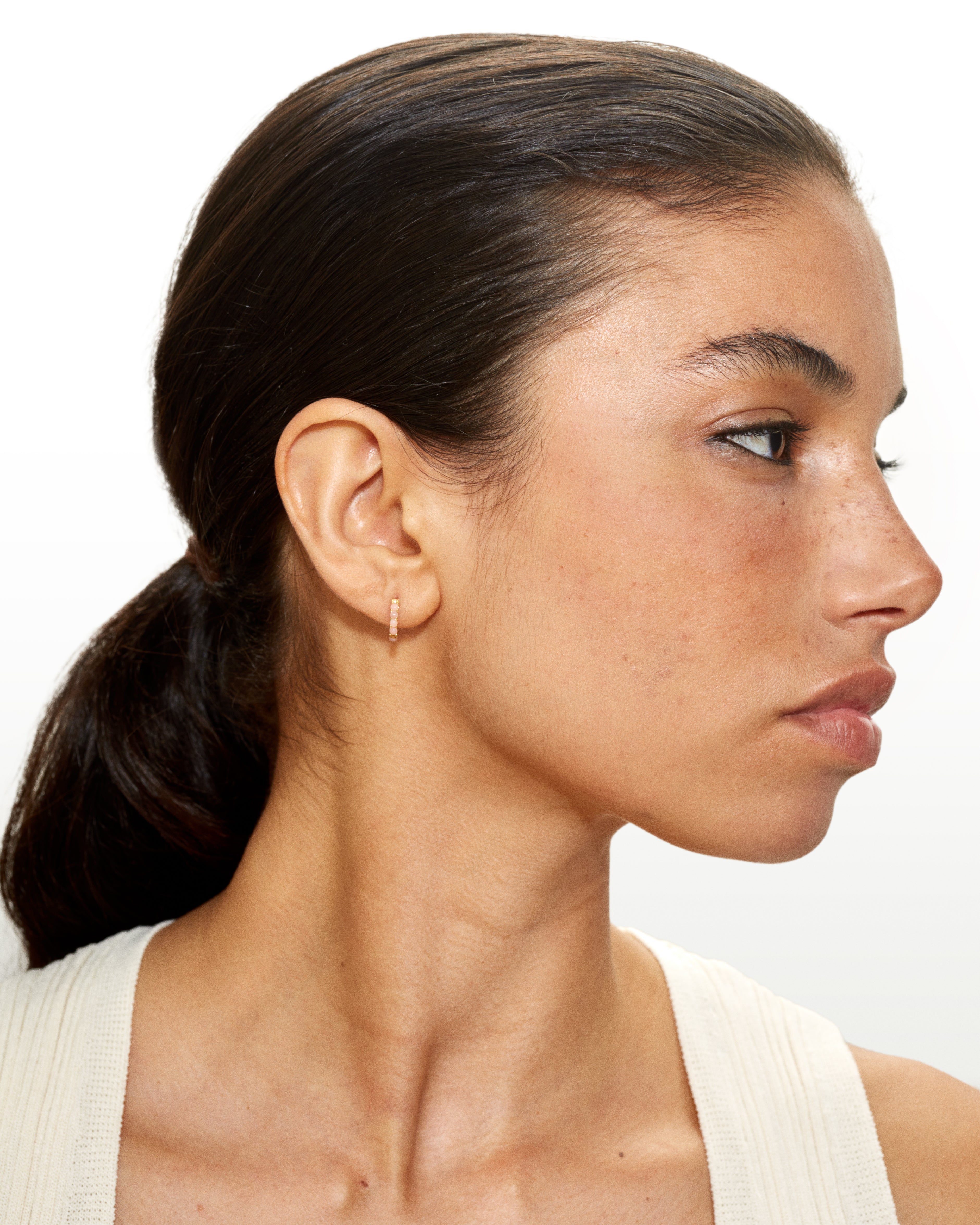 Ismene pink opal hoop