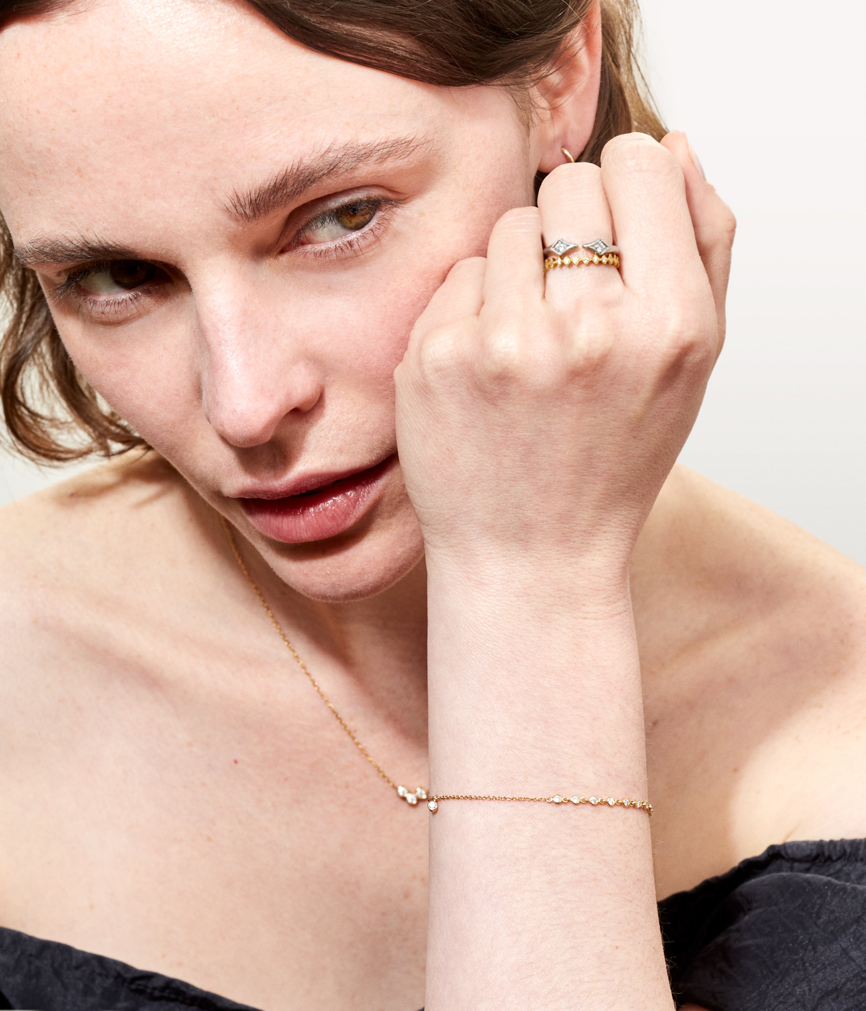 Clarisse Rich Yellow gold 8 diamonds bracelet