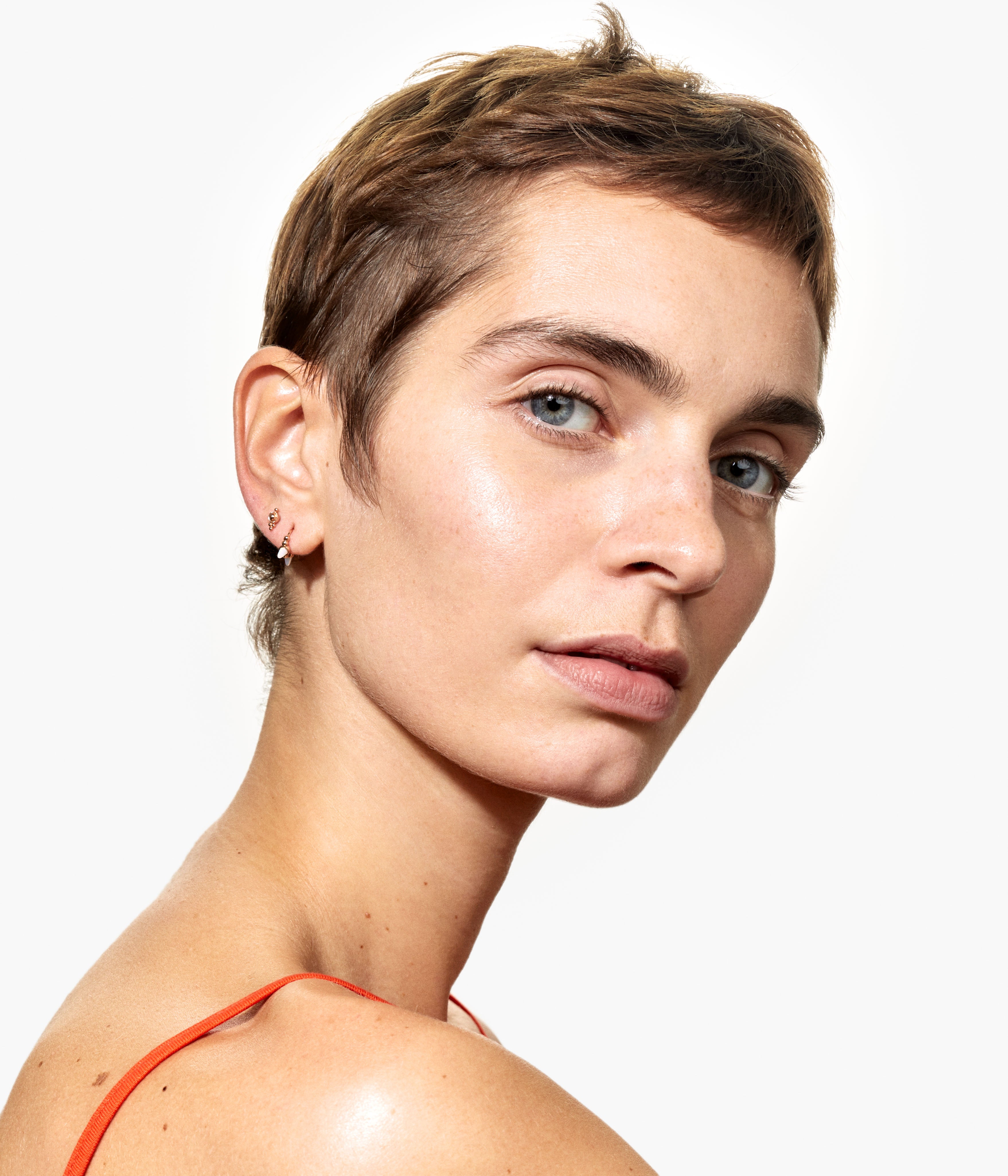 Four Ball Trinity Rose gold single stud