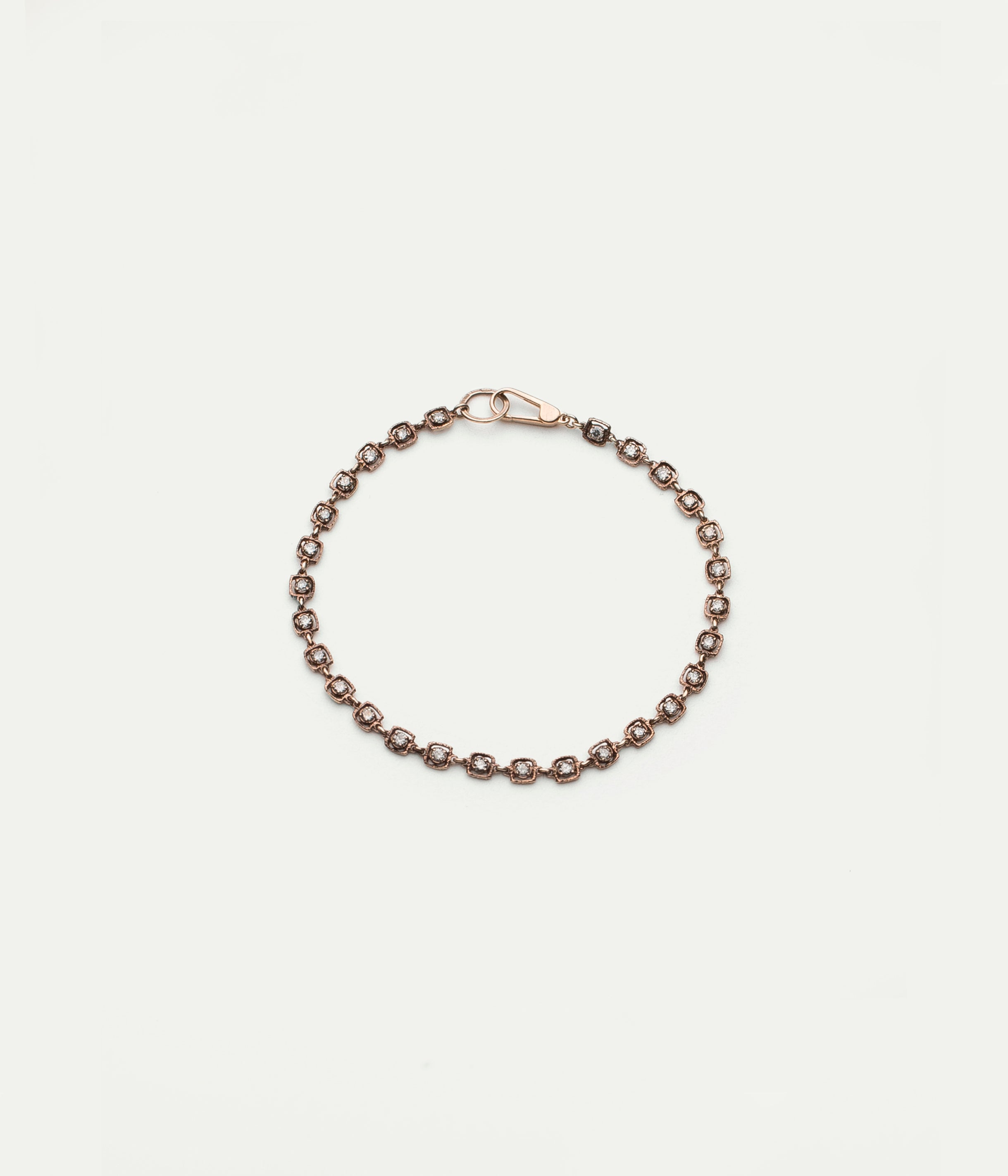 Square white gold and diamonds bracelet