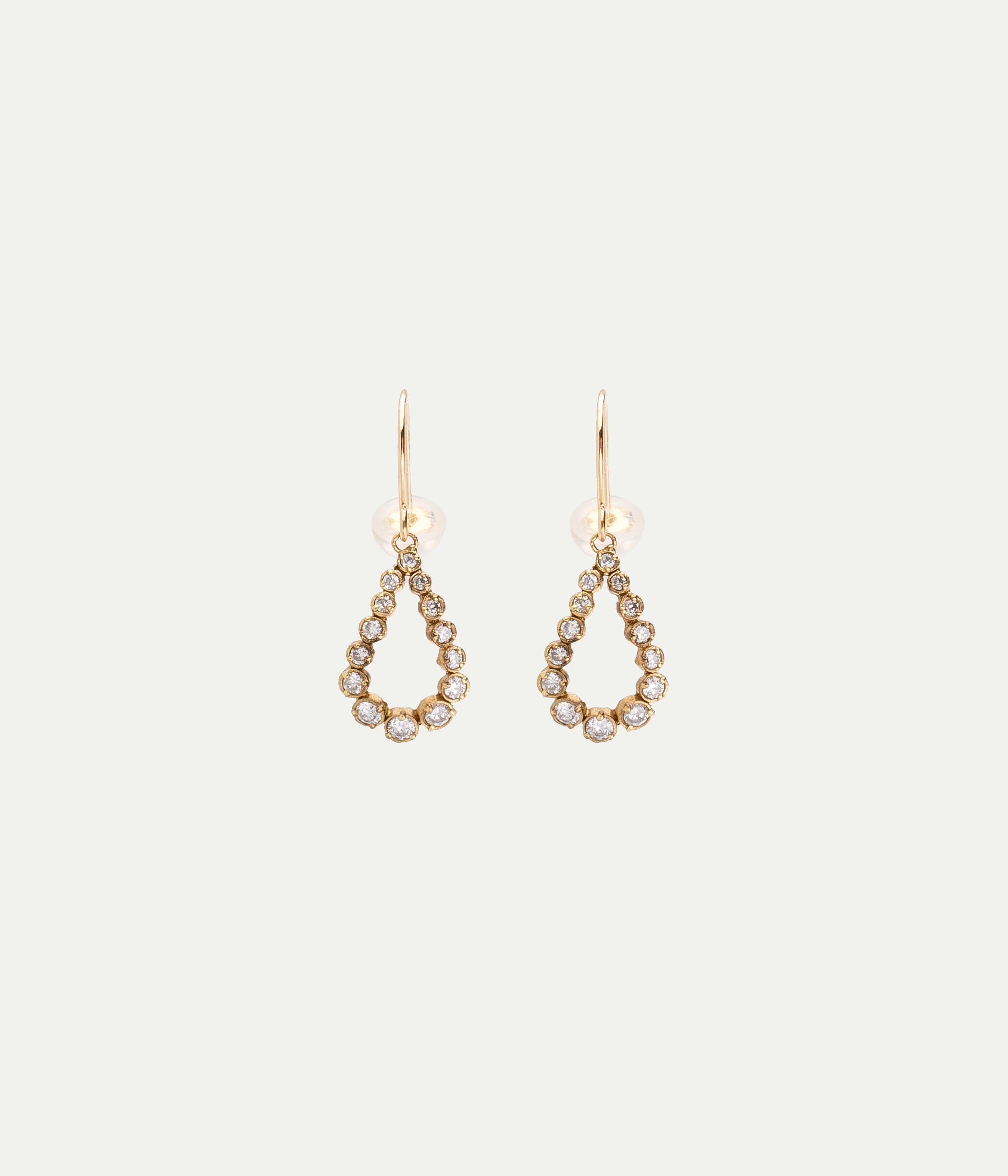 Open Drop yellow gold and diamonds earrings