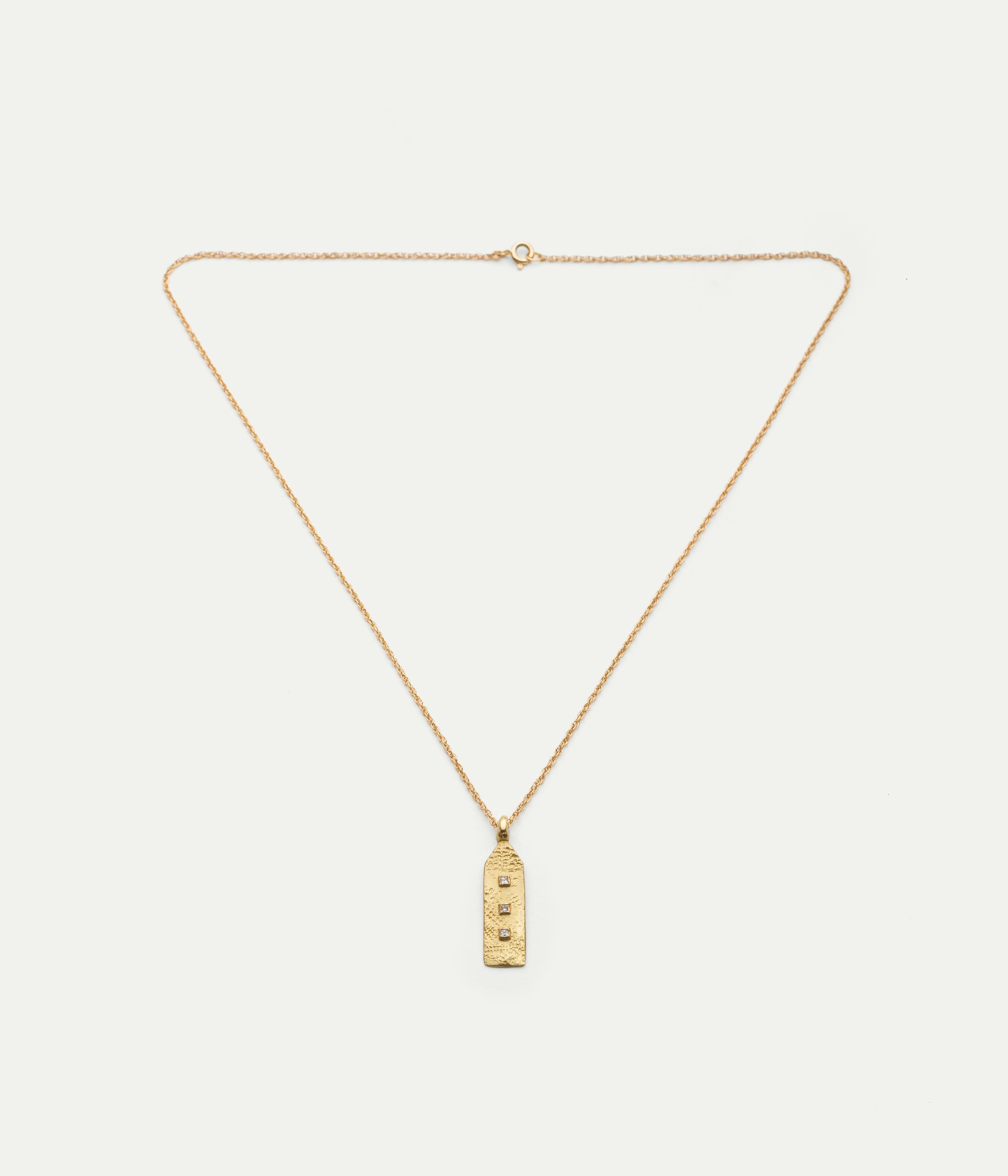 Paloma Maison Tag Medium yellow gold diamonds necklace