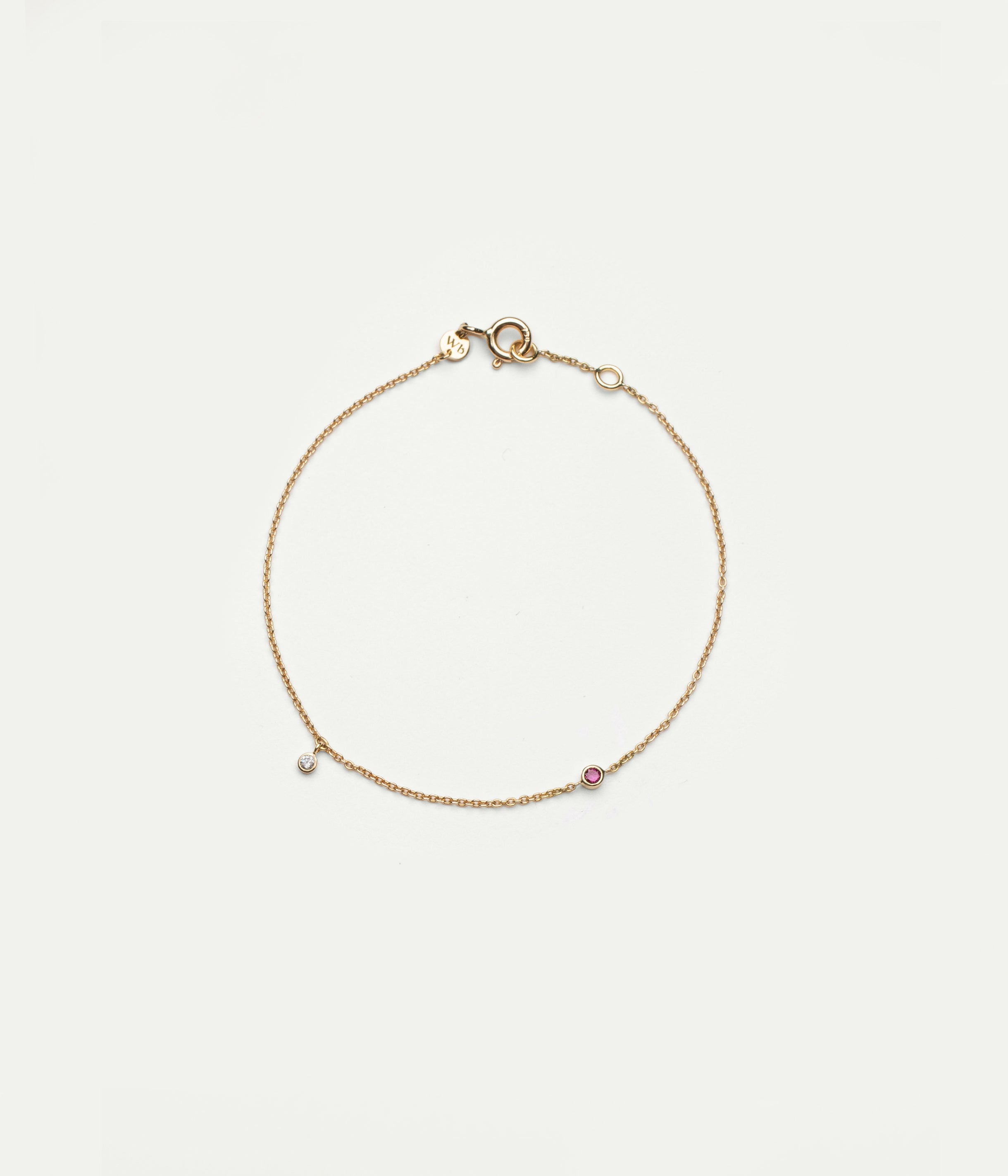 Clarisse diamond and ruby bracelet