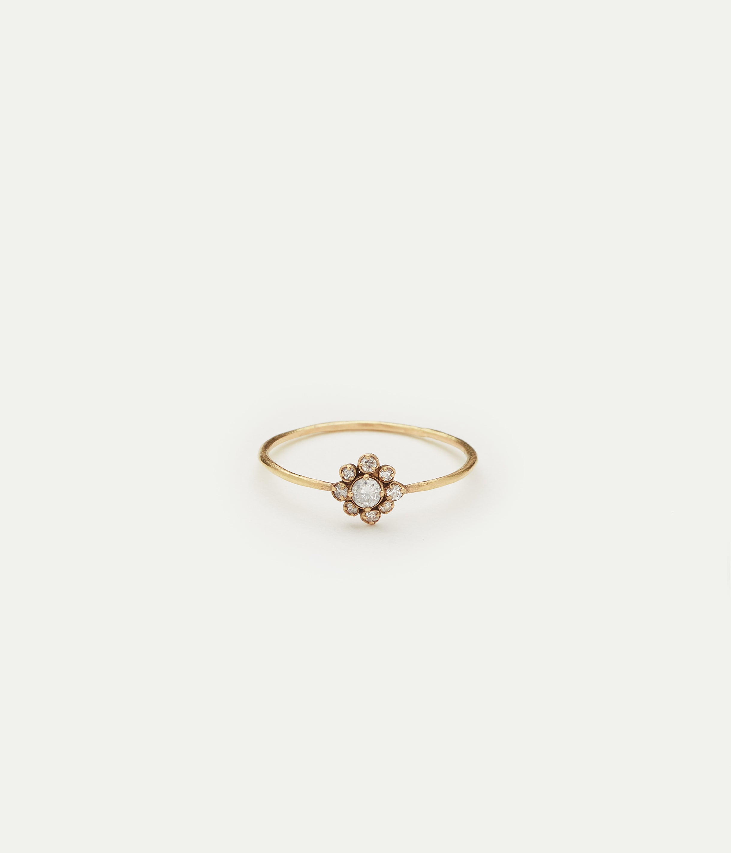 Bague Fleur or jaune diamants