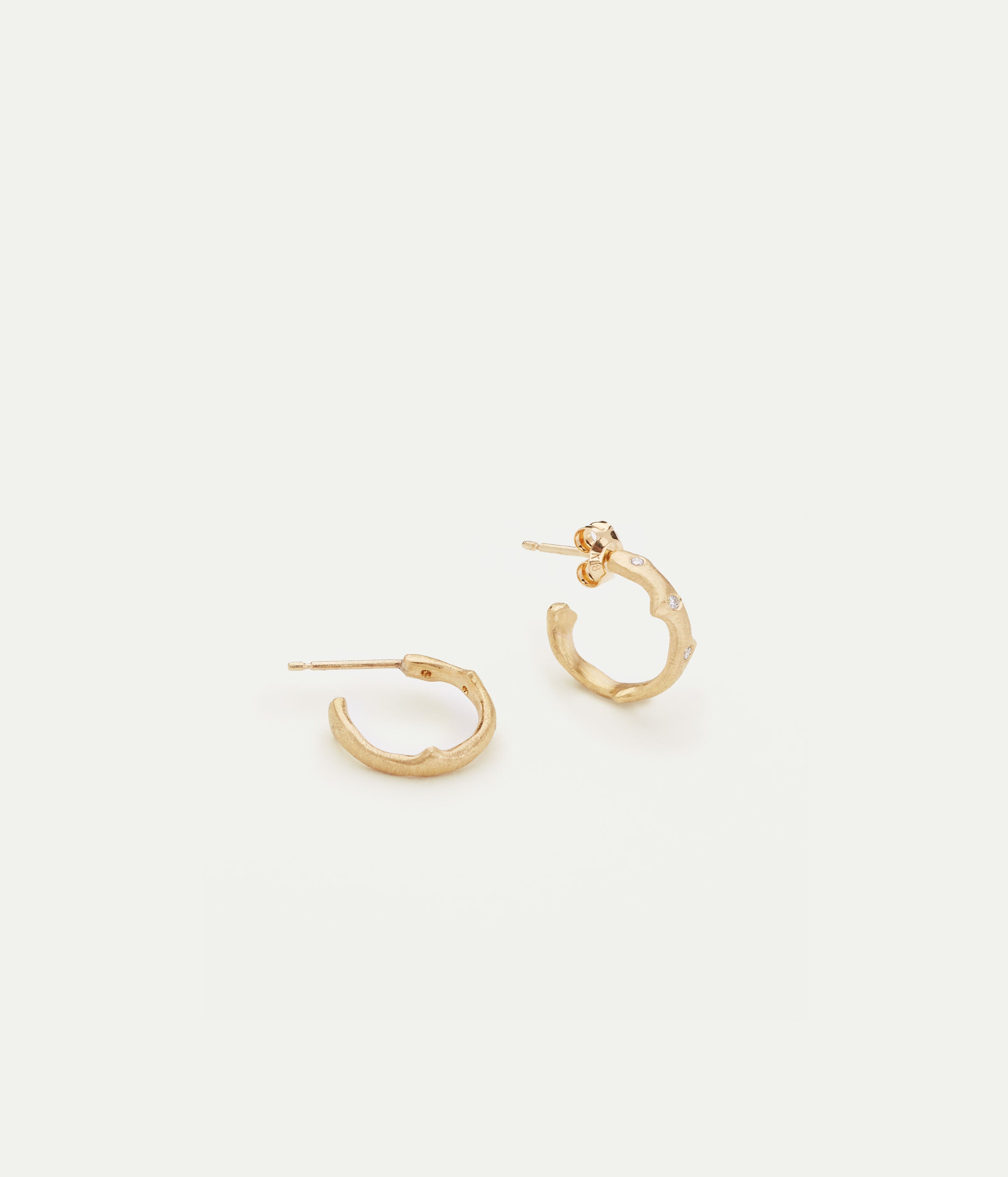 Boucles d'oreilles Thorn Hoops or jaune diamants