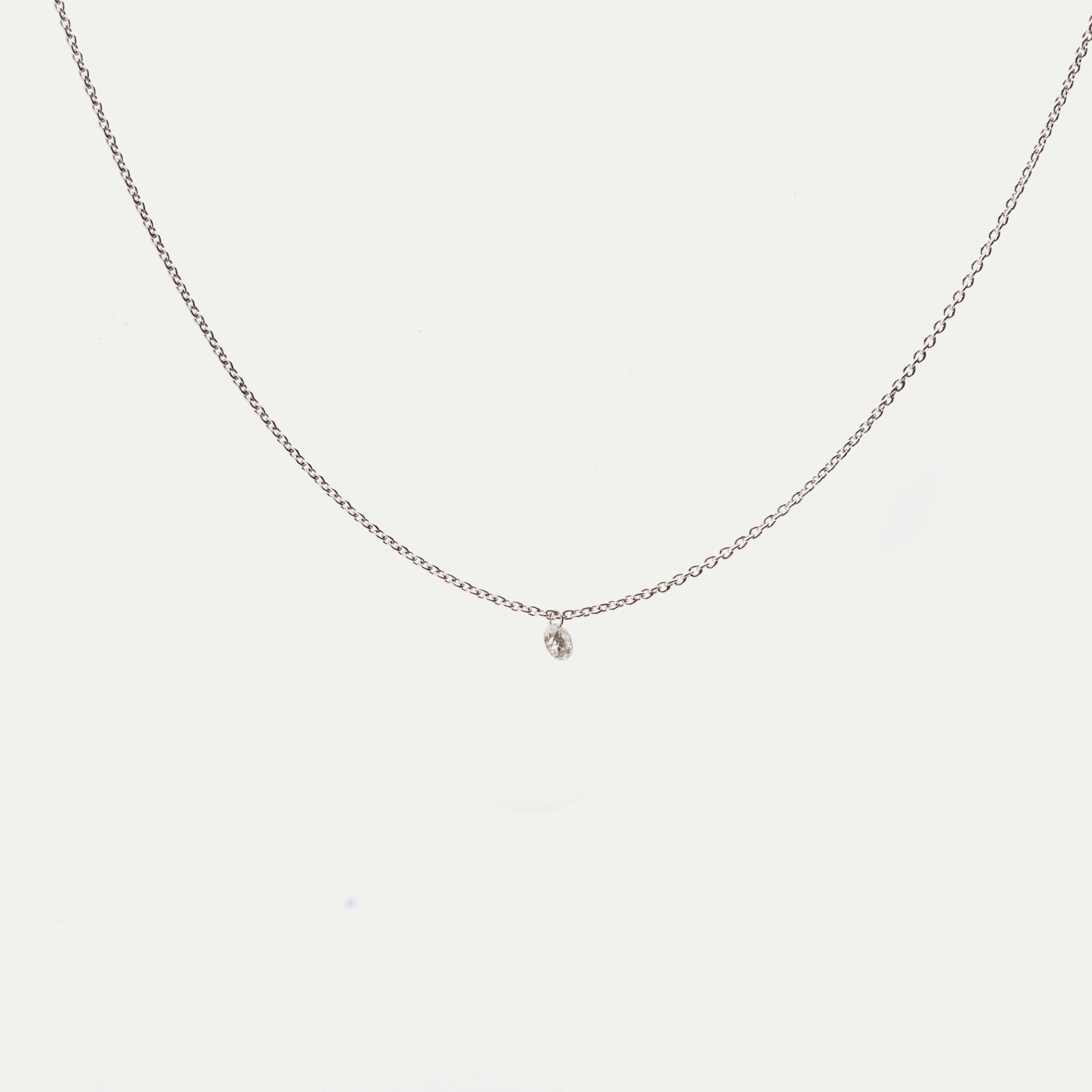 Collier Emilie or gris 1 diamant
