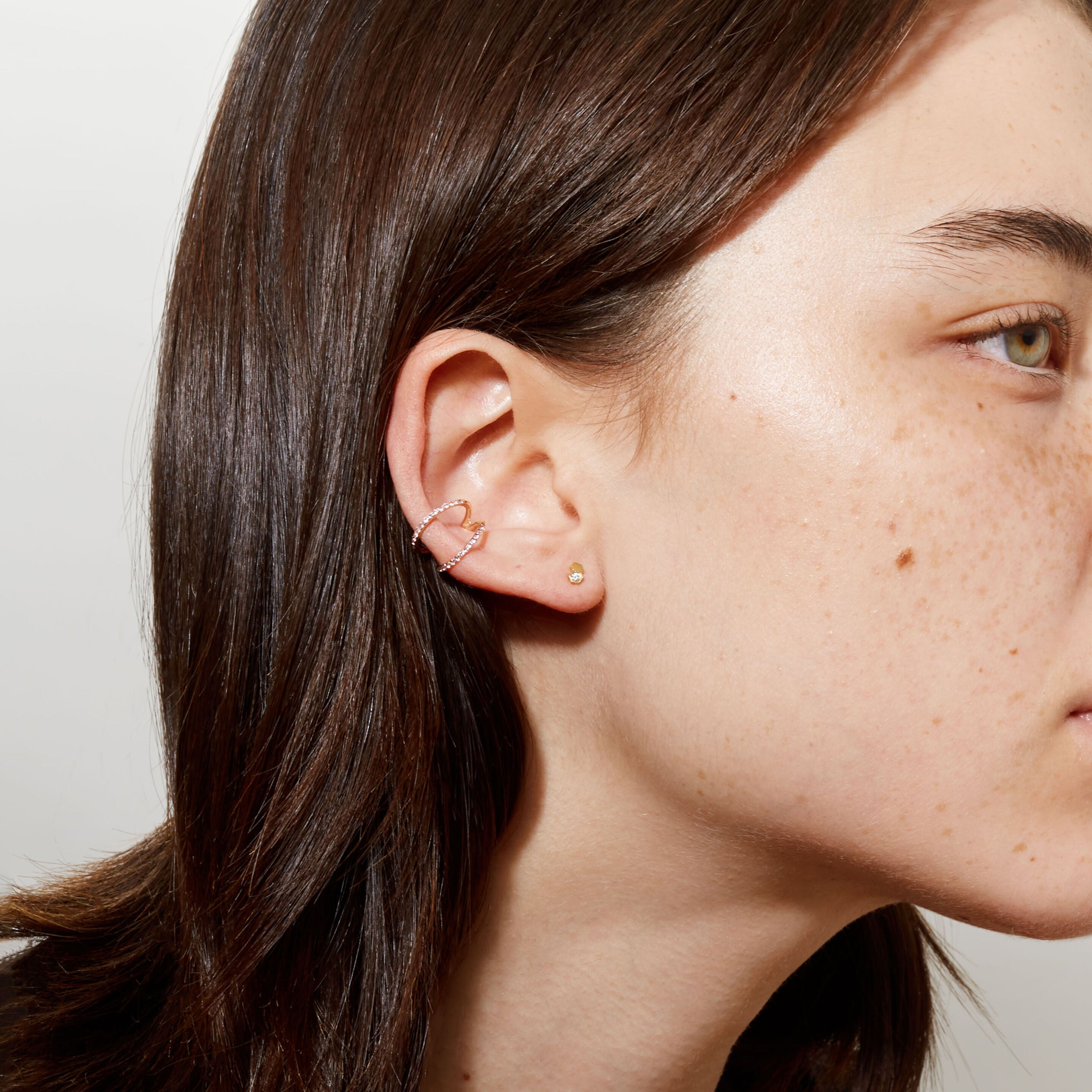 Earcuff rich Melina saphir rose