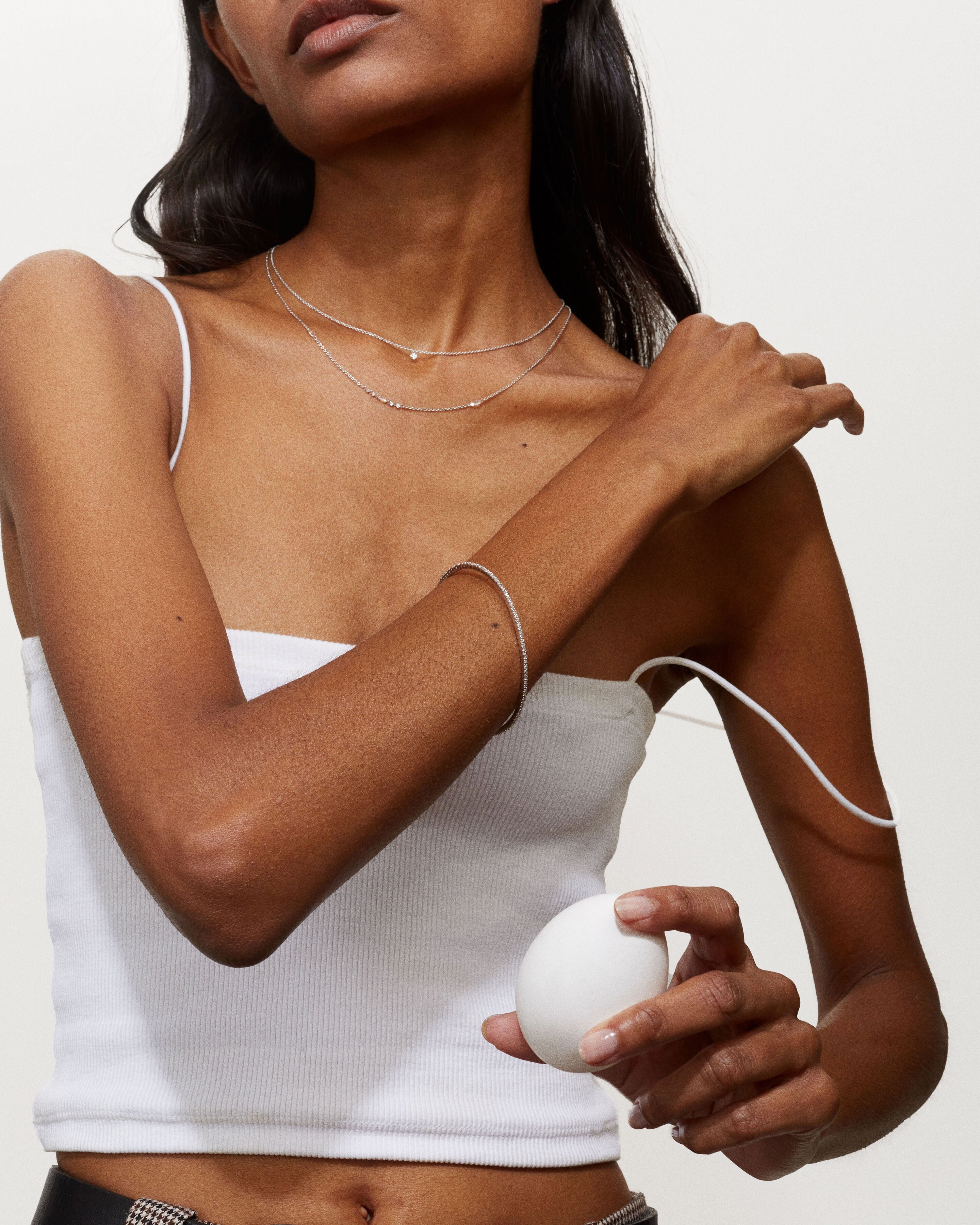 Collier Emilie or gris 1 diamant