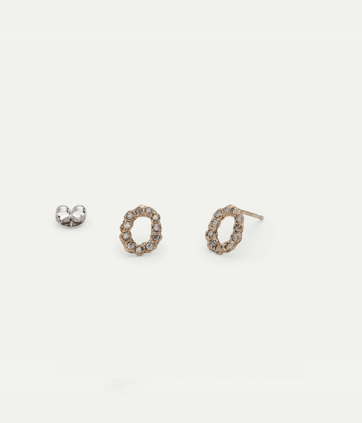 Boucles d'oreilles Uno or gris et diamants
