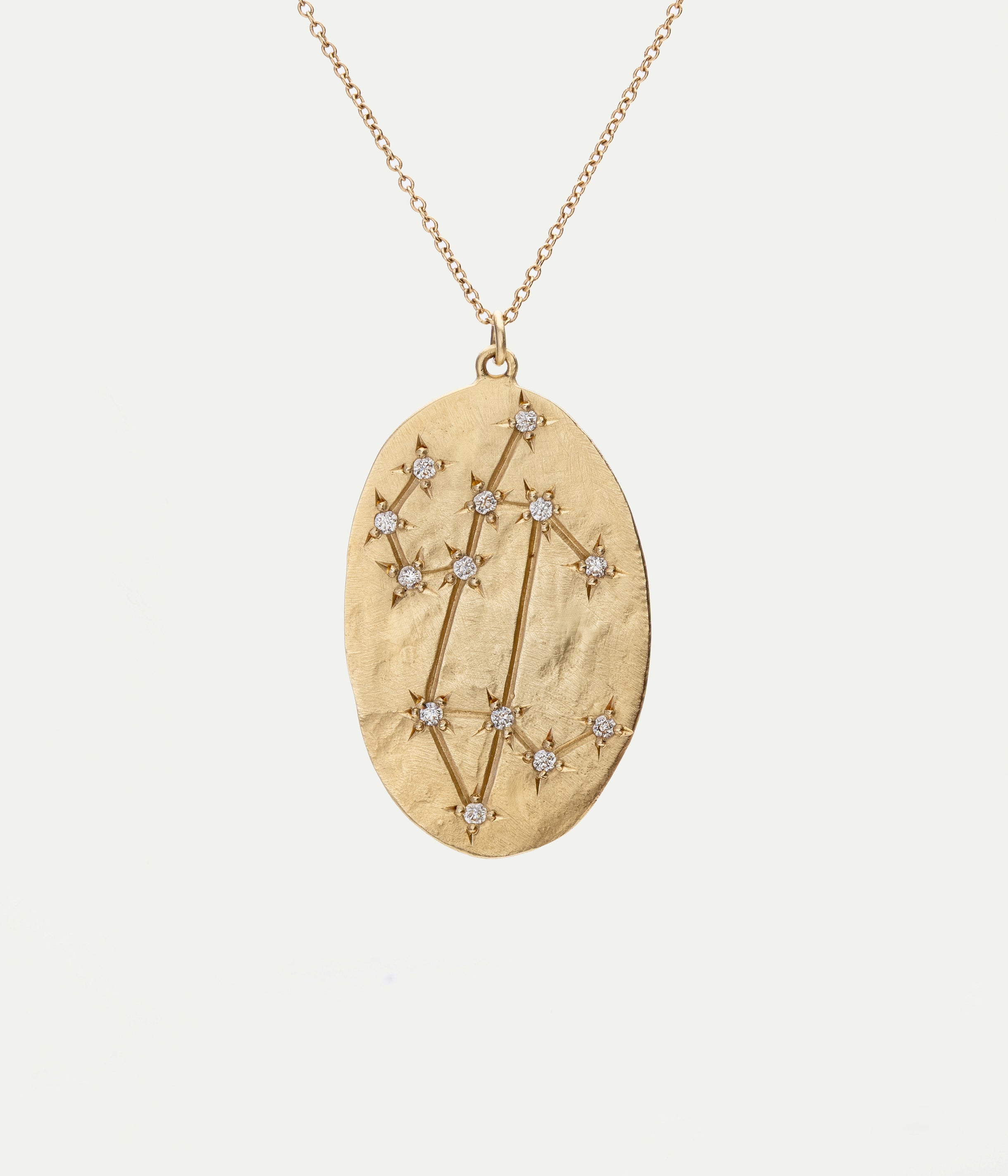 Leo medallion diamond necklace