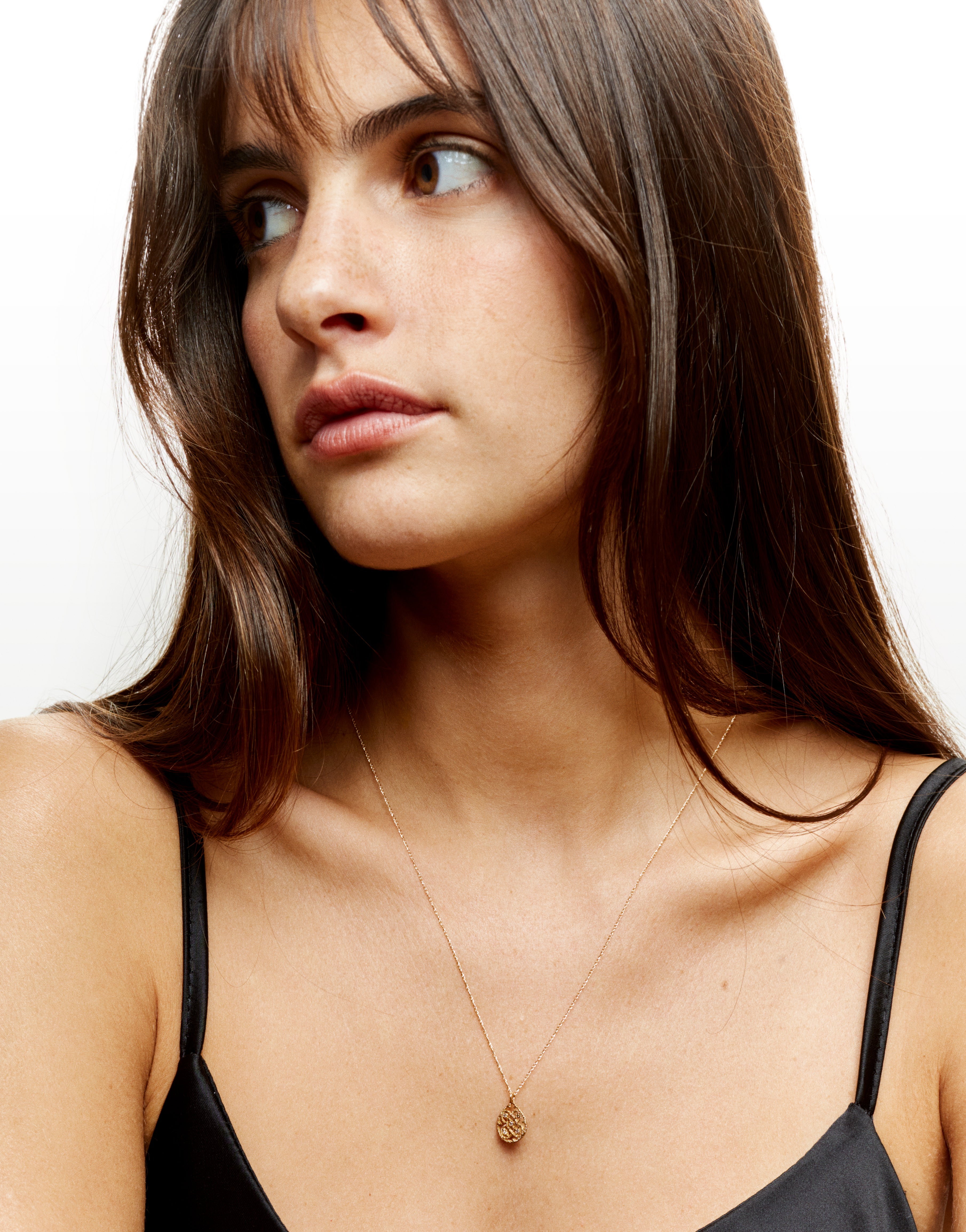 Drop R yellow gold and diamonds necklace