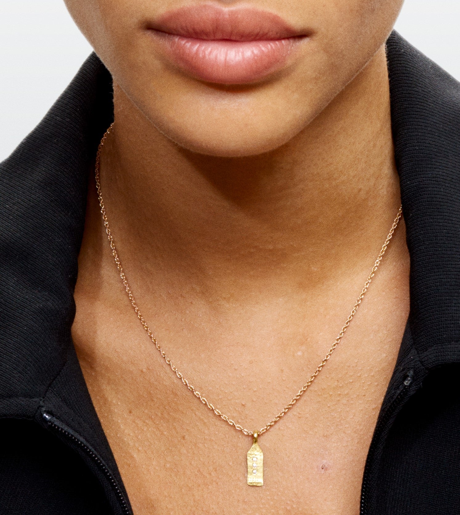 Paloma Maison Tag Small yellow gold and diamonds necklace