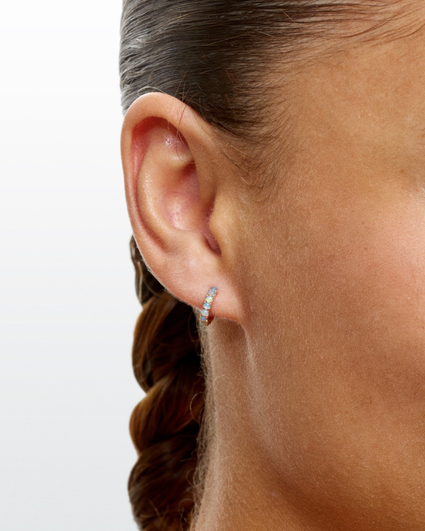 Ismène Rose Gold and Opals hoop