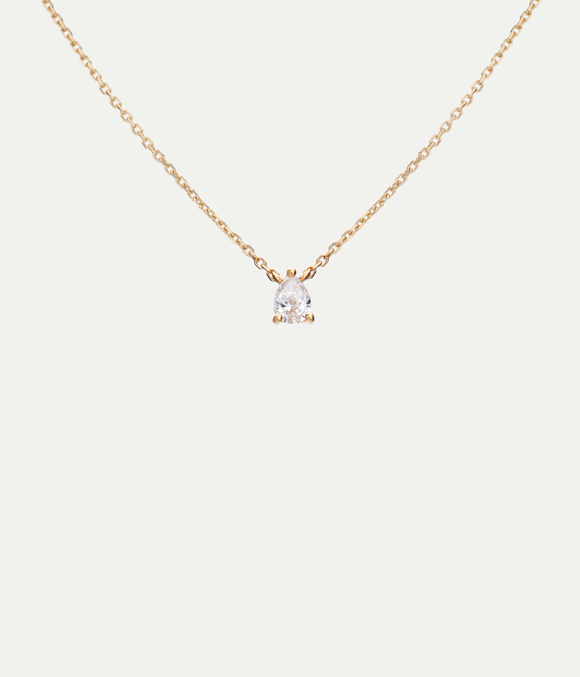 Fancy yellow gold and pear diamond necklace