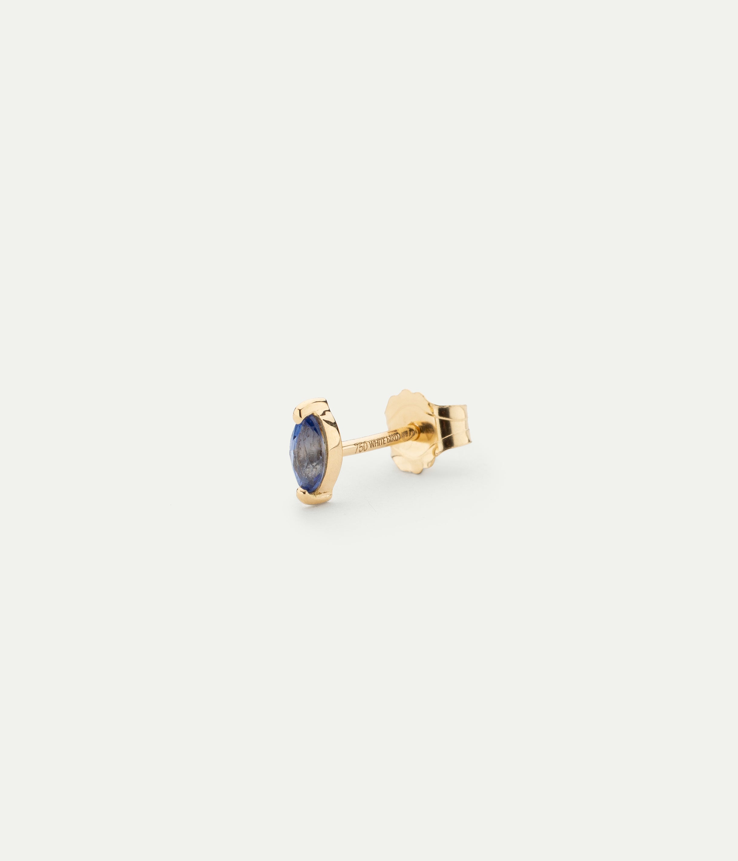 Yellow gold & Sapphire Marquise Stud