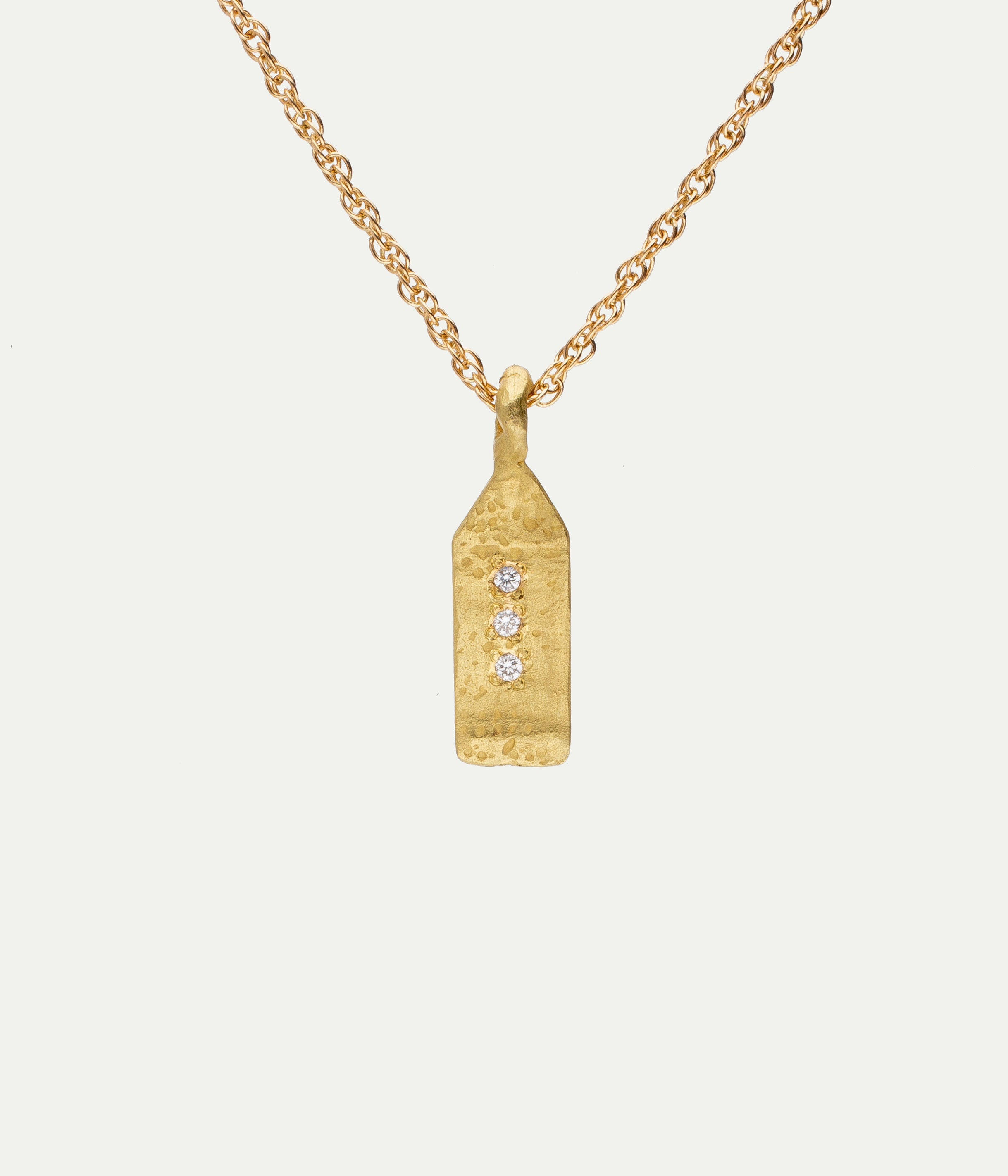 Paloma Maison Tag Small yellow gold and diamonds necklace
