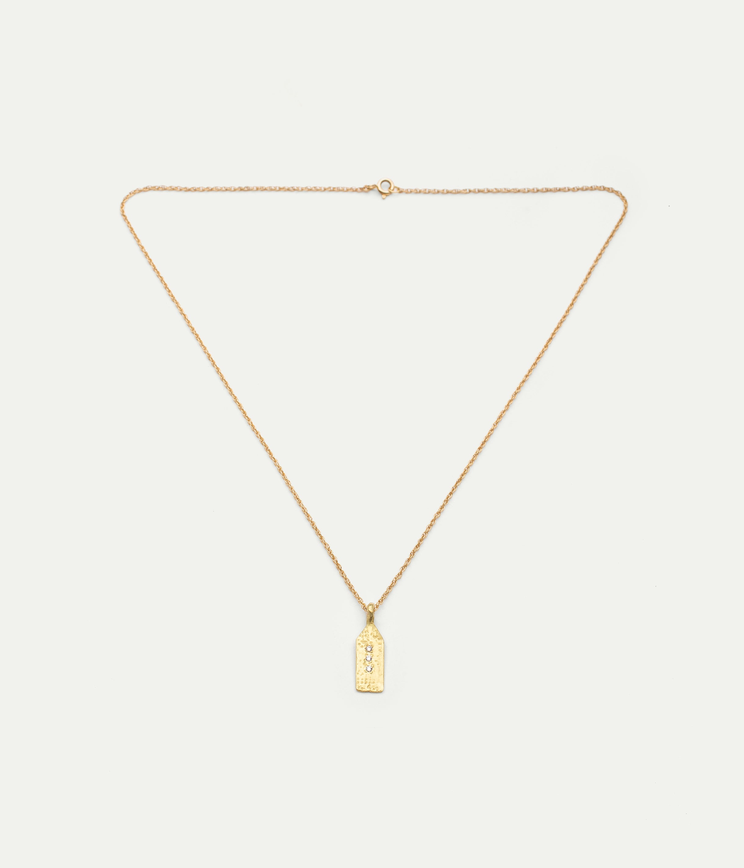 Paloma Maison Tag Small yellow gold and diamonds necklace