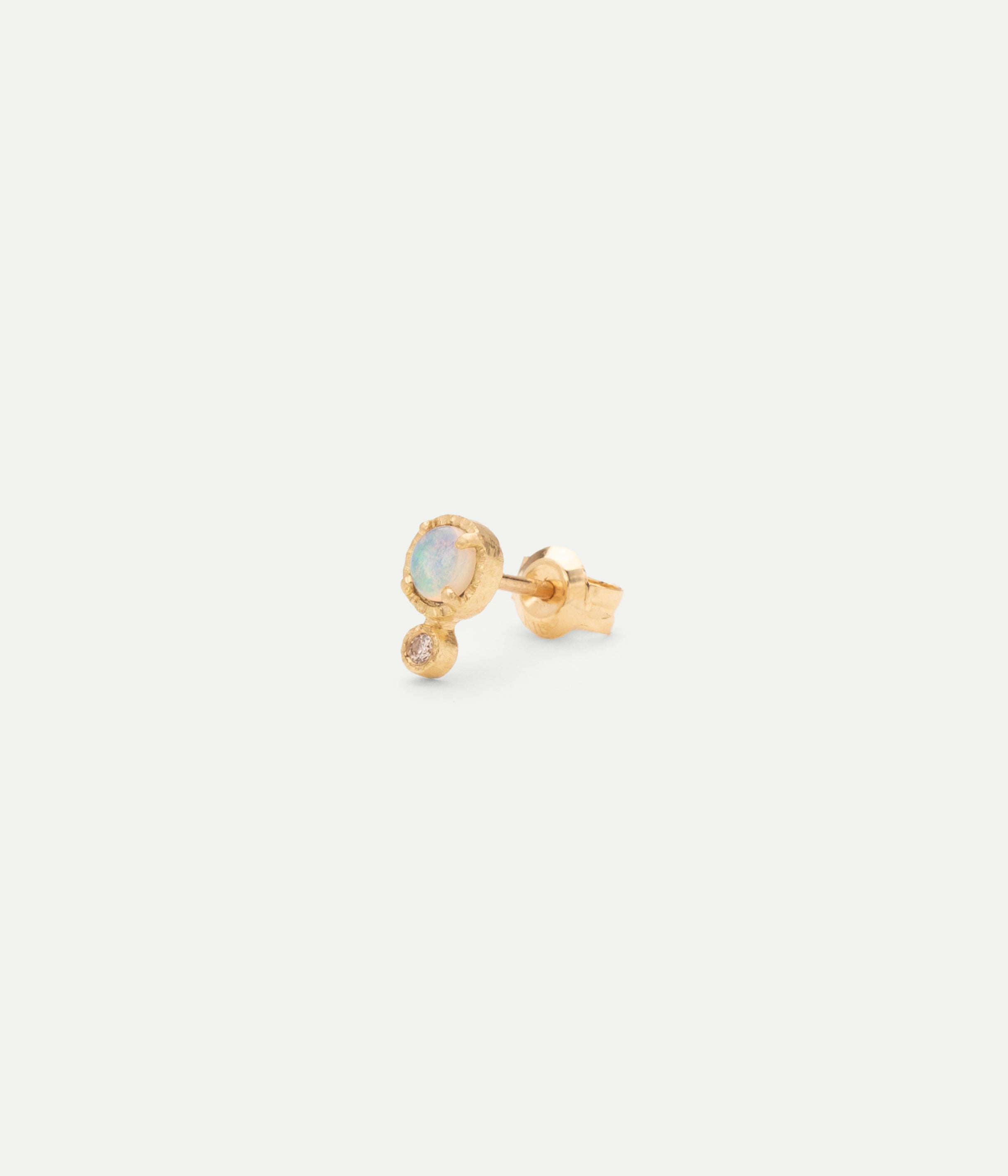 Diamond & opal single stud