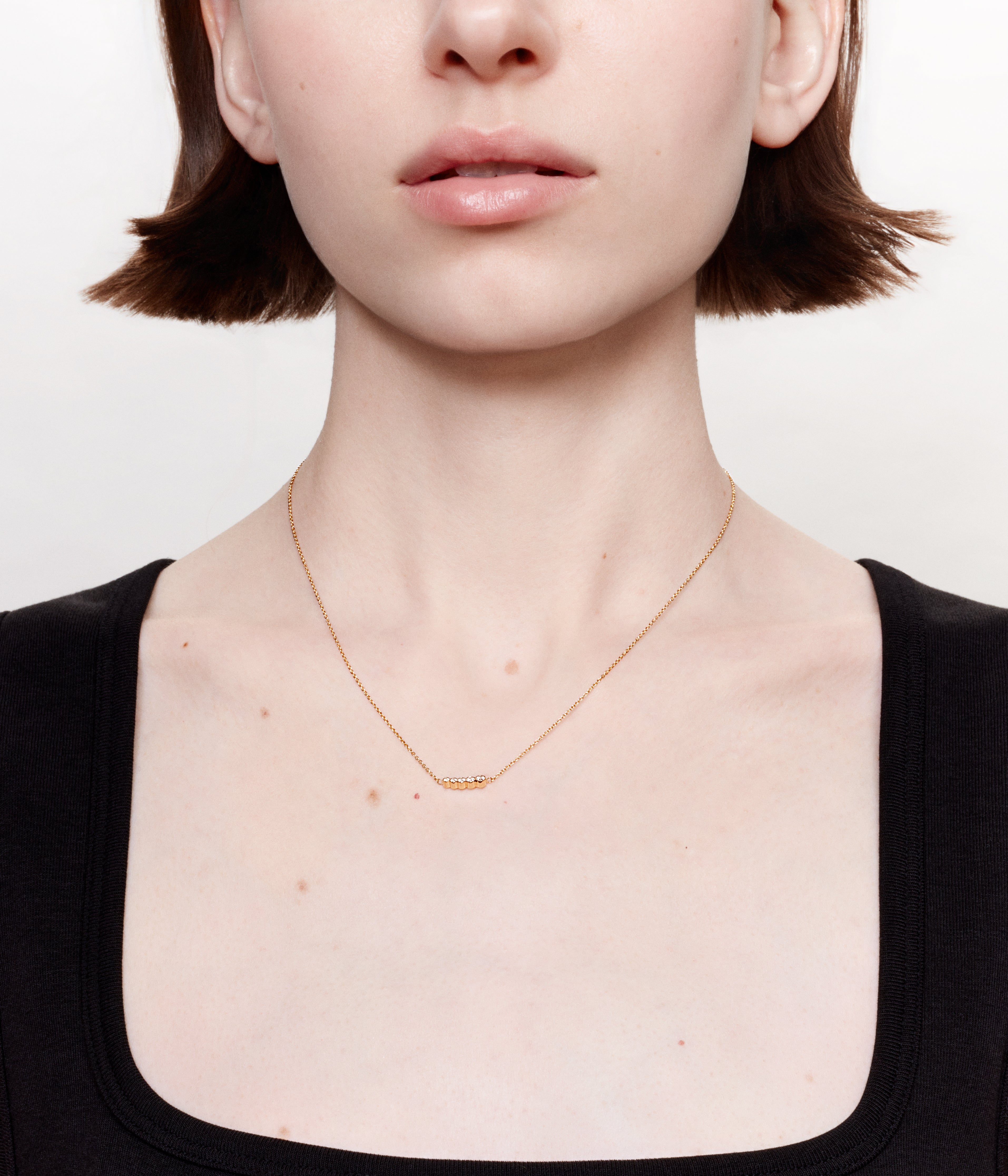 Collier Lune or jaune et diamants