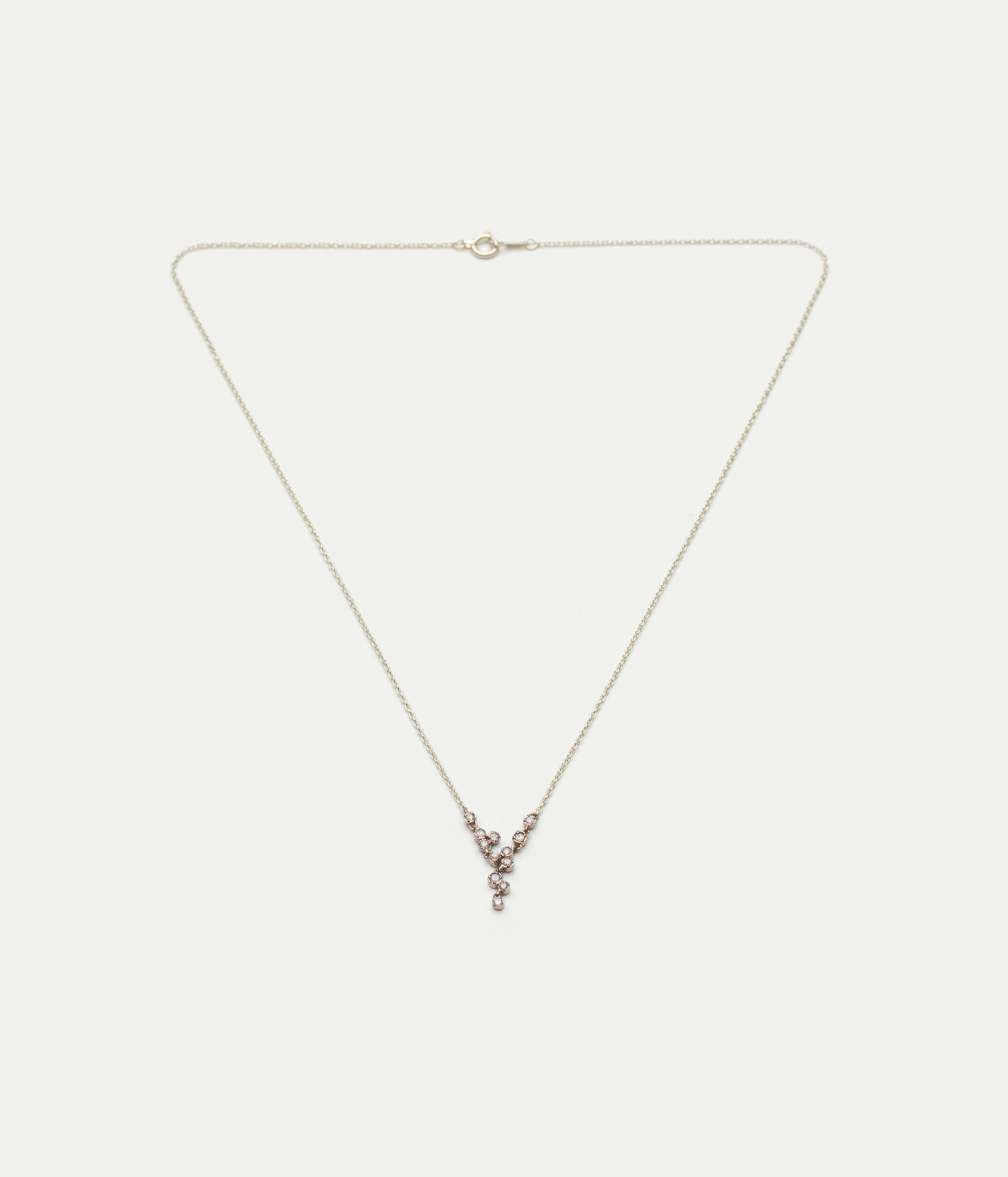 Collier rosée small or gris et diamants