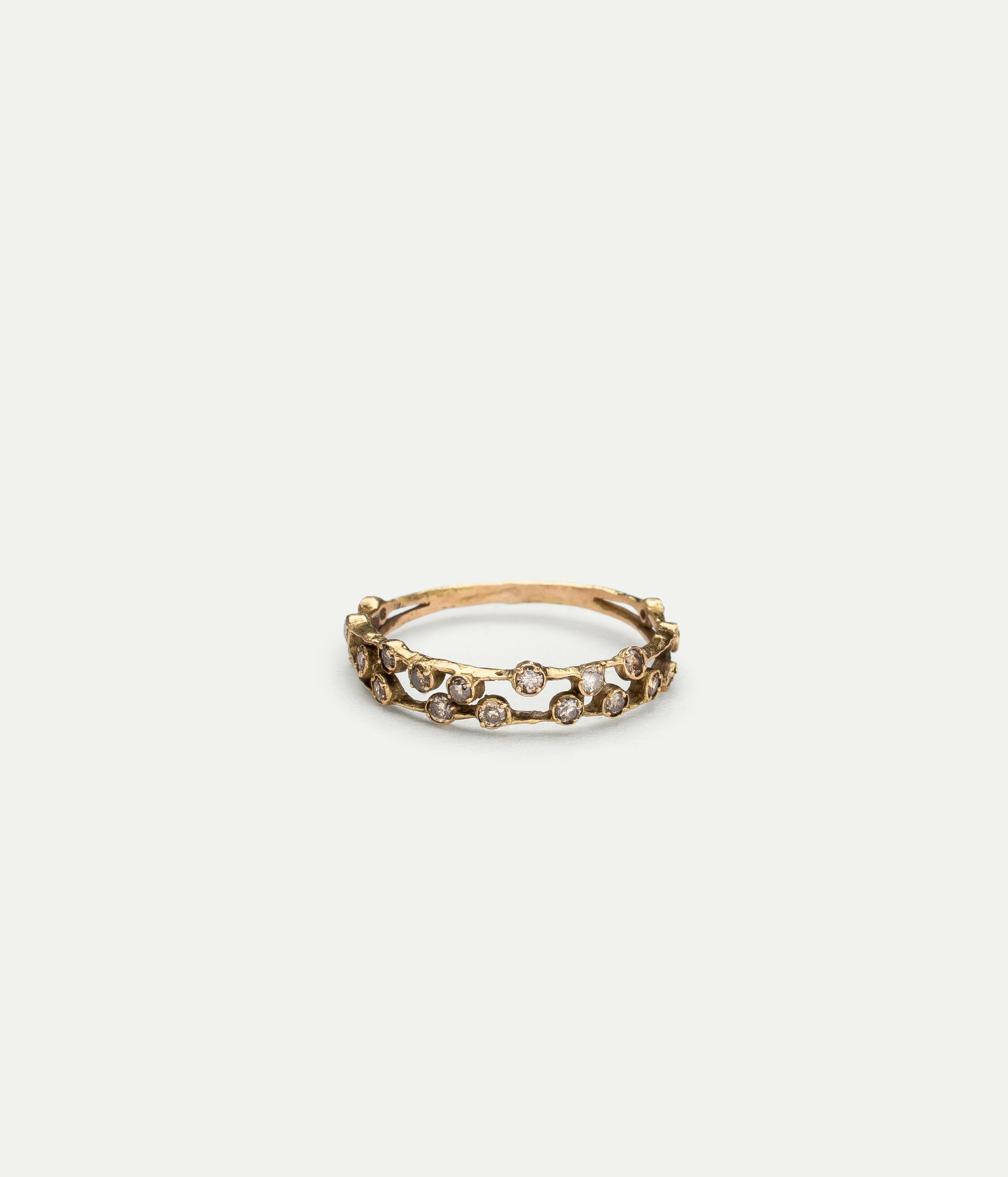 Small rosée yellow gold and diamonds ring
