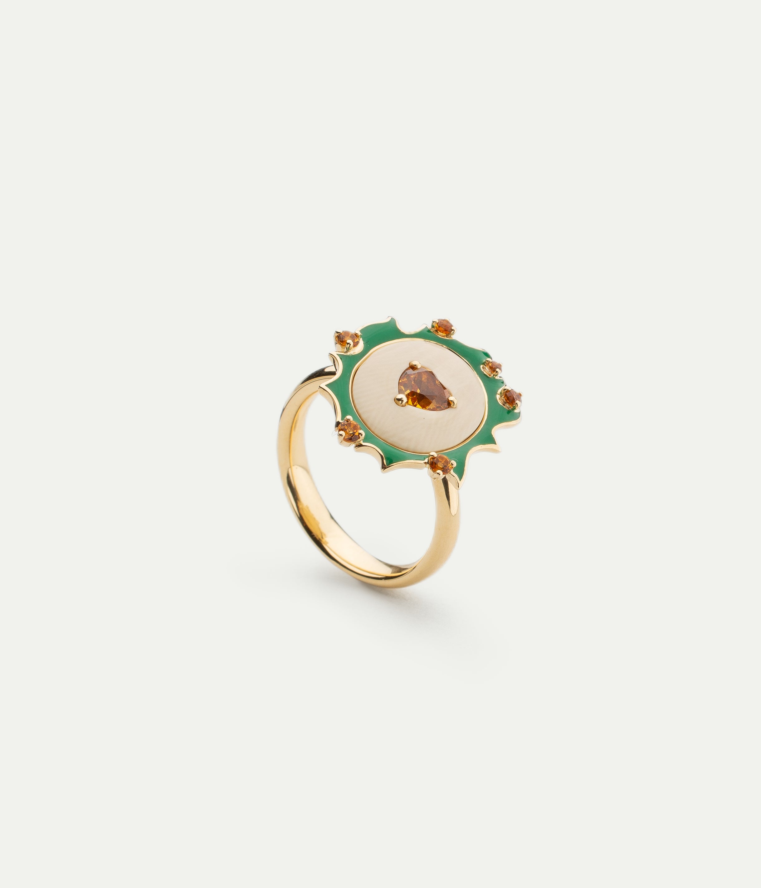 BAGUE HEART OF FIRE GREEN