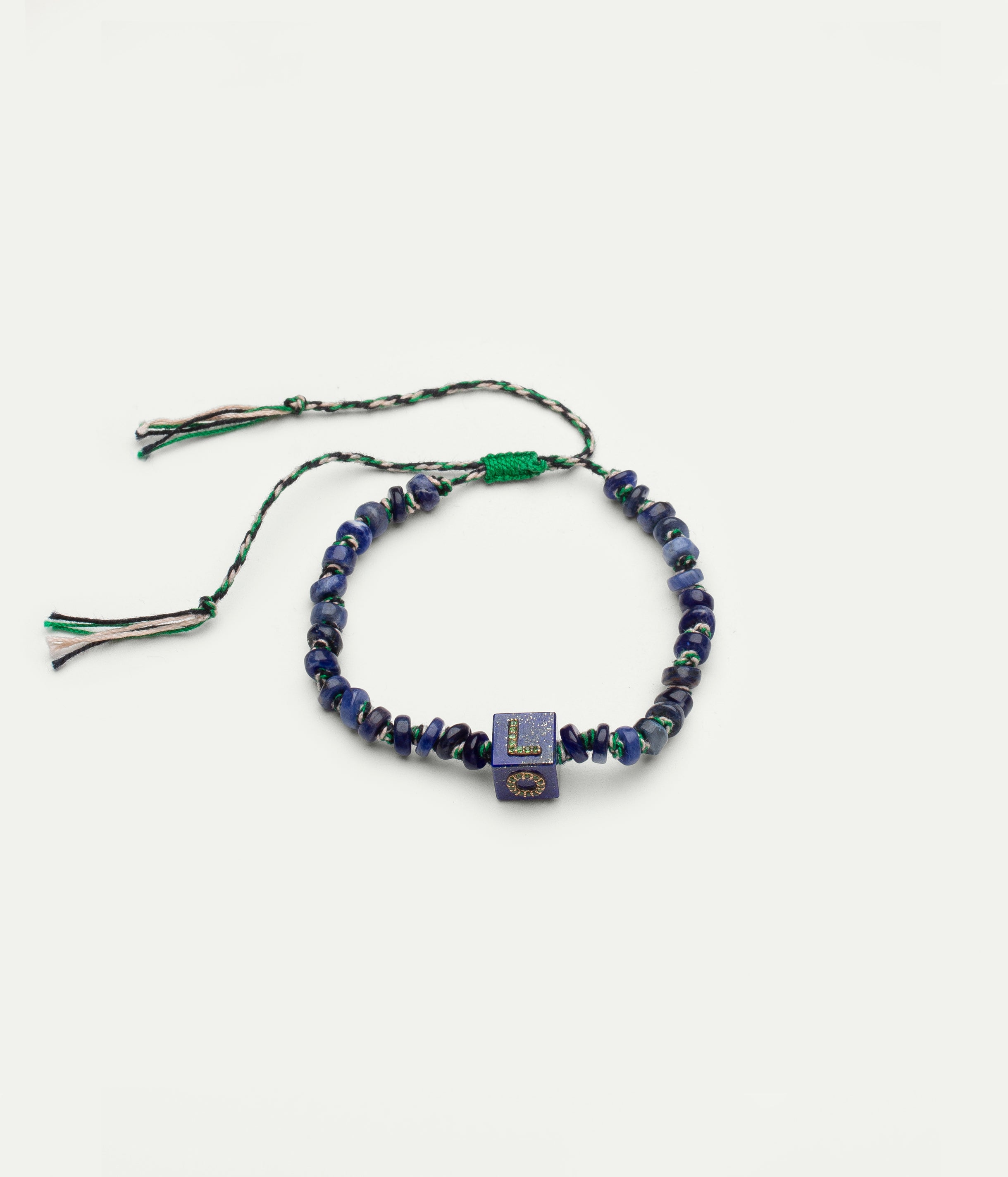Sodalite and tsavorite Cubix Love bracelet