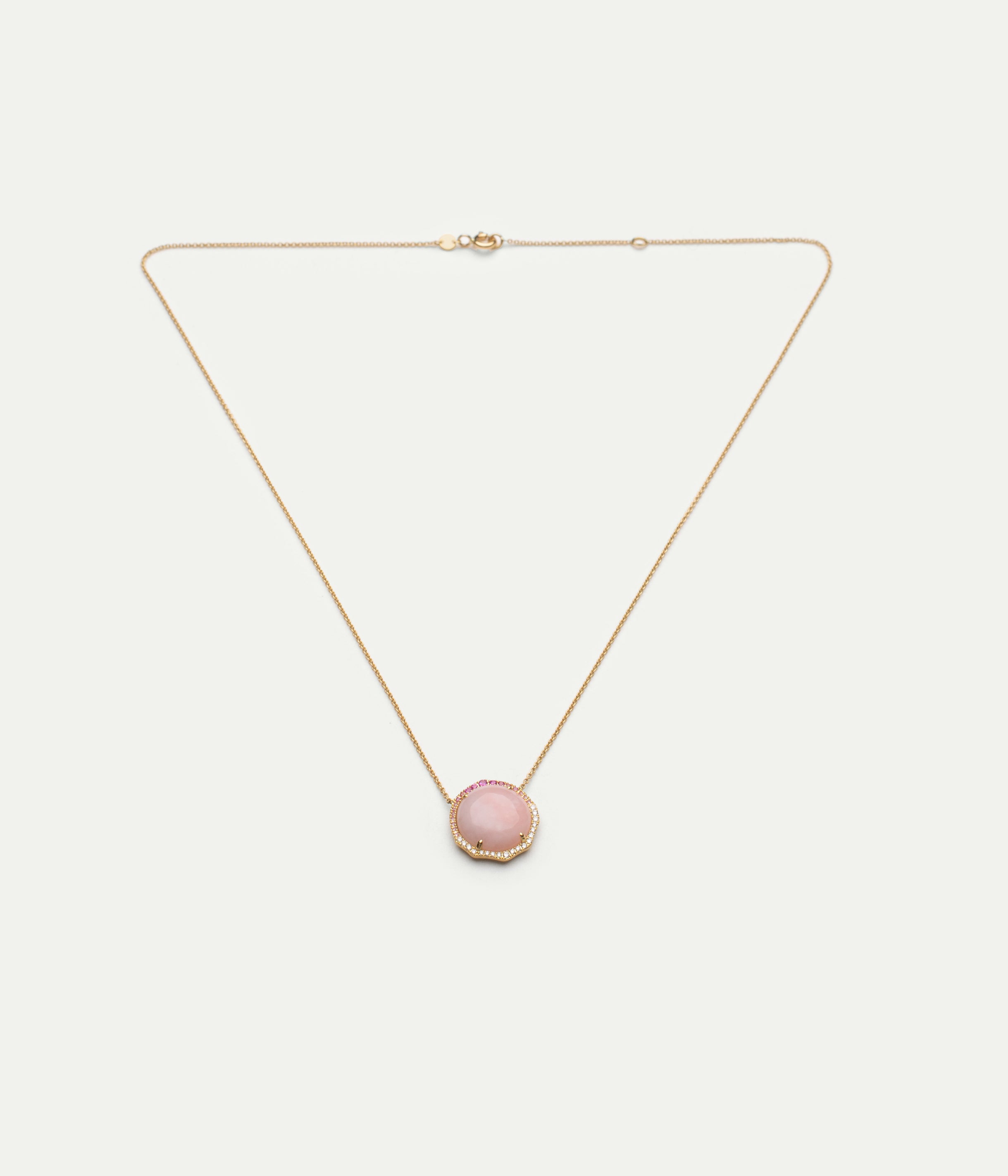 Collier Rosa Opale et saphirs roses