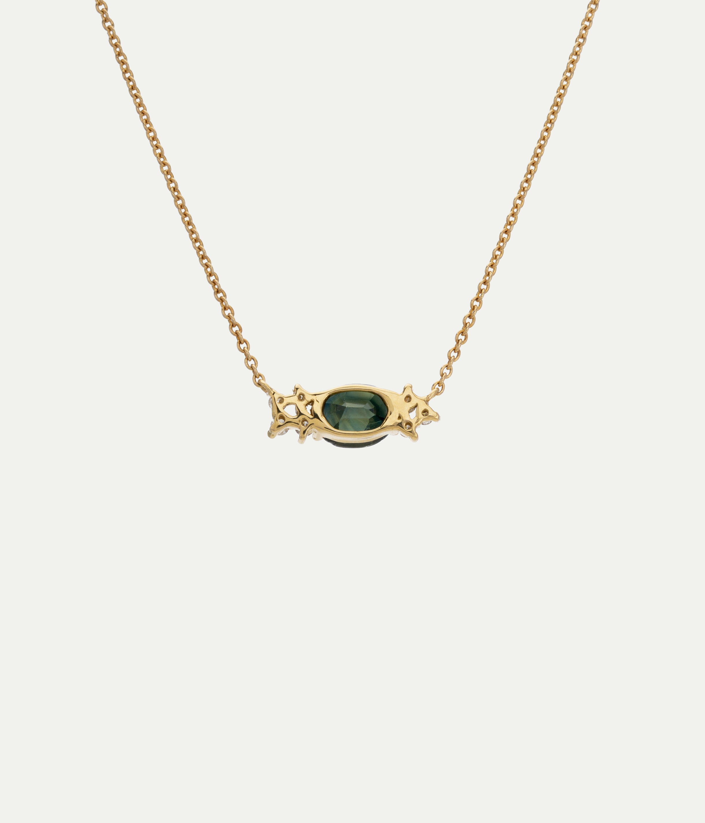 Collier Aurore Saphir Vert et Diamants