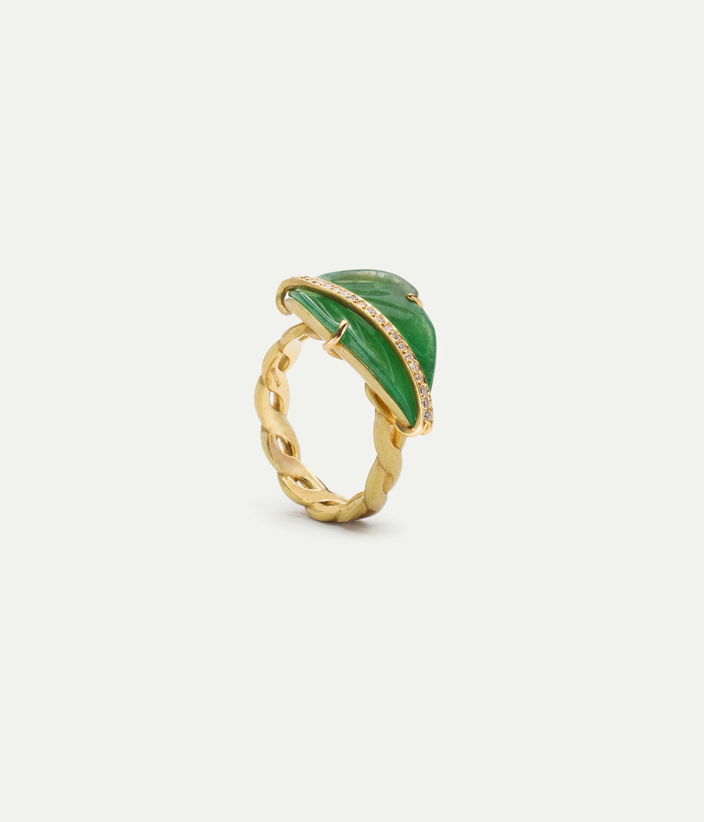 Bague Leaf Jade et Diamants