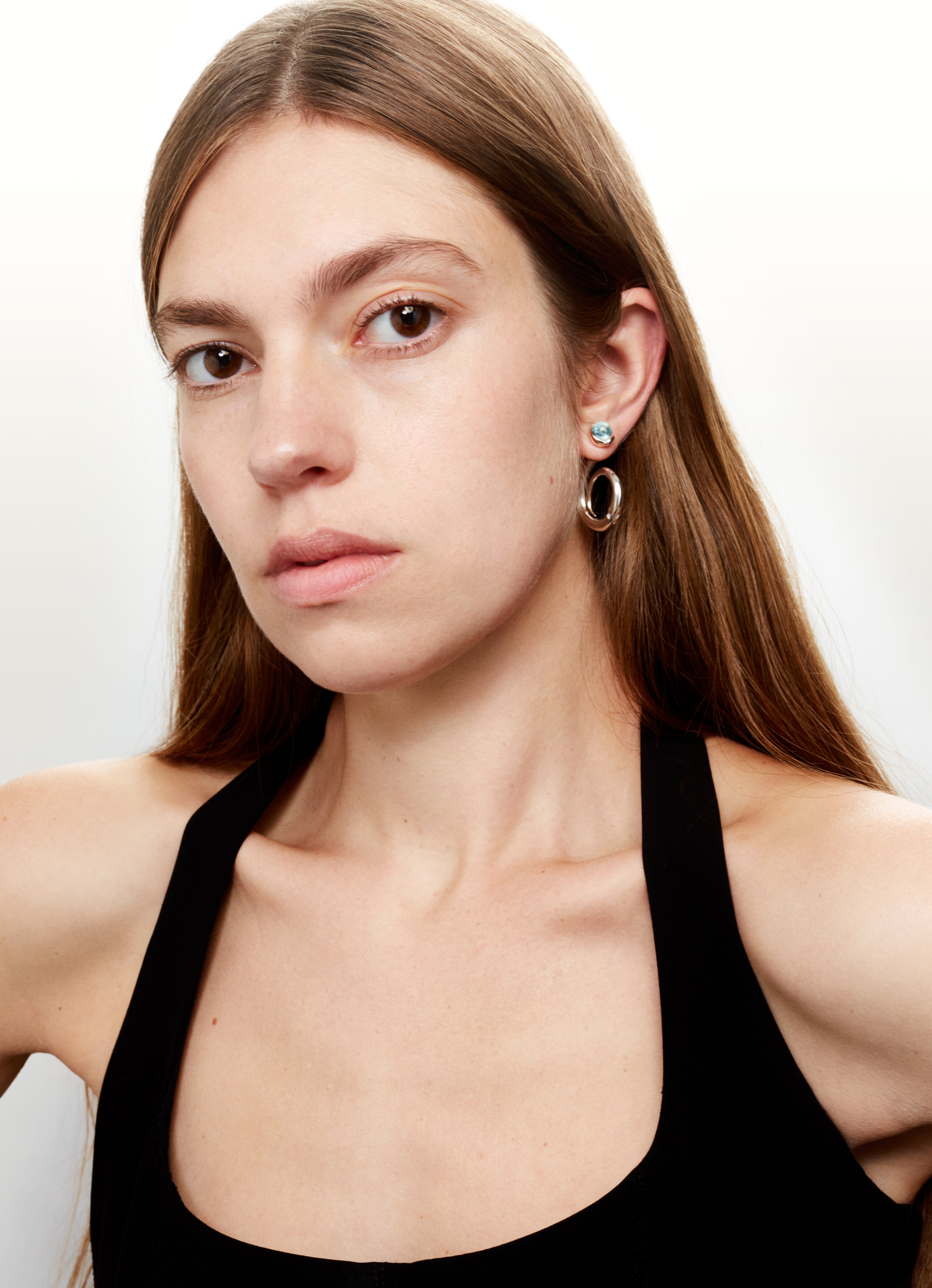 Boucles d'oreilles Courbes Eclipse Aqua
