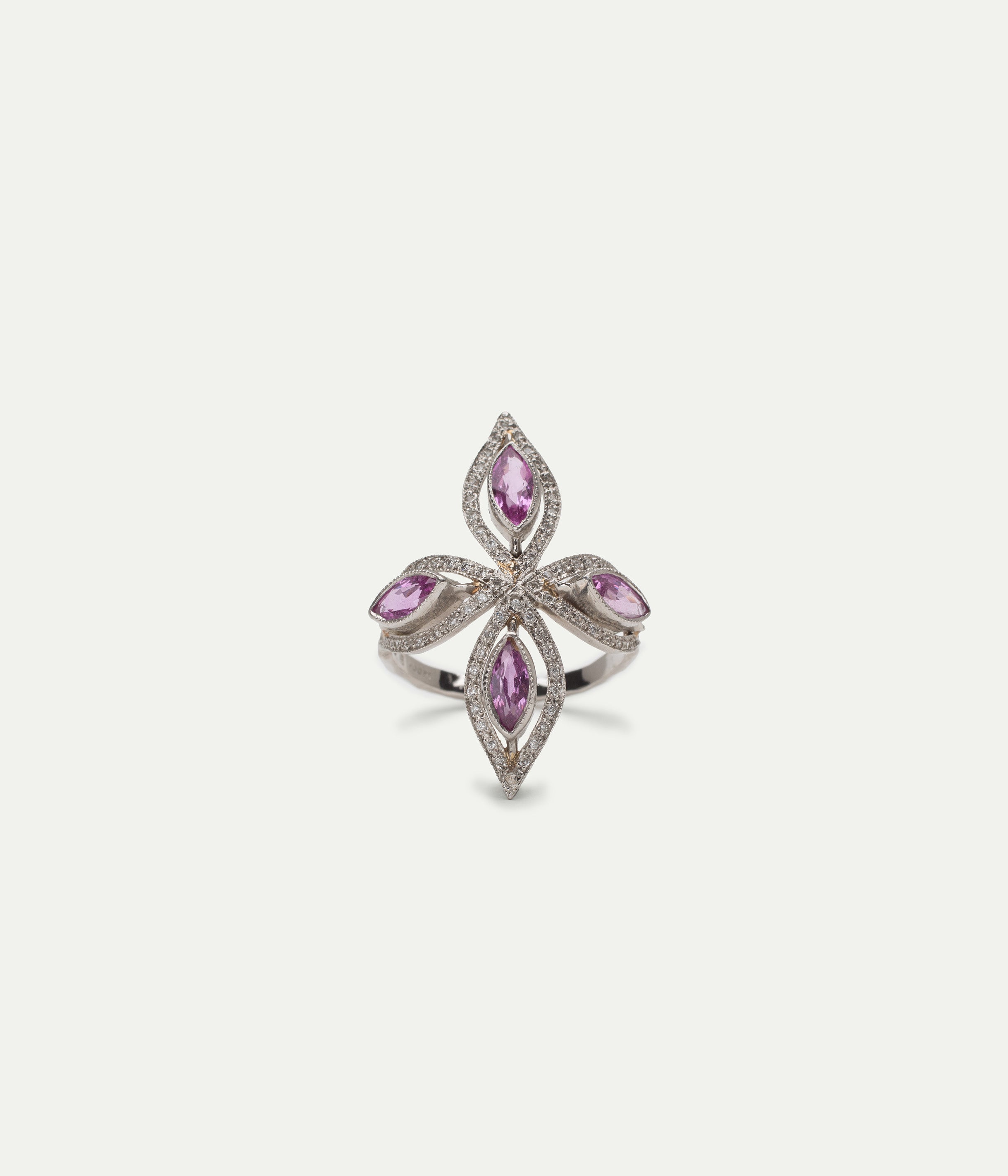 Floating Pink Sapphire Ring