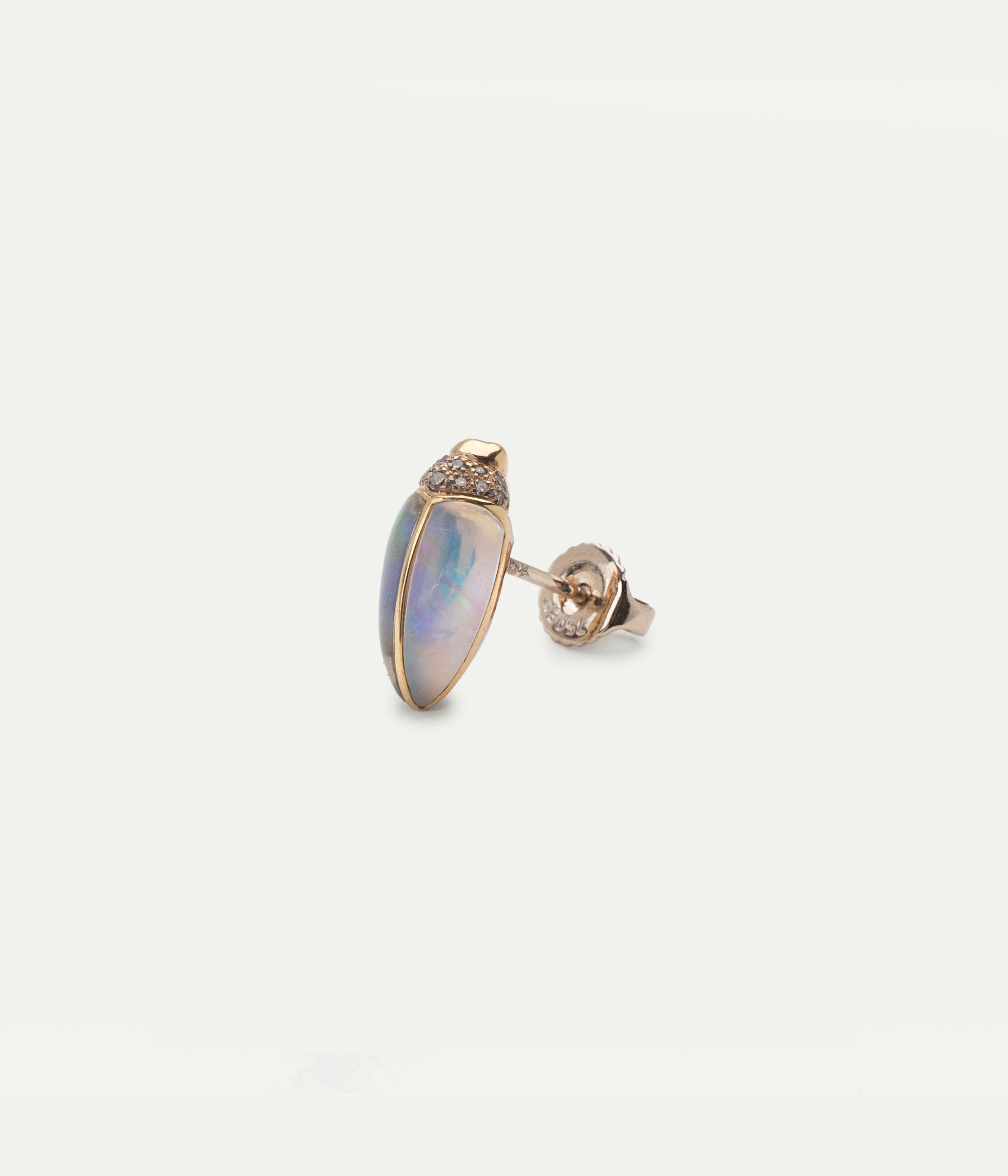 Opal Mini Scarab Stud
