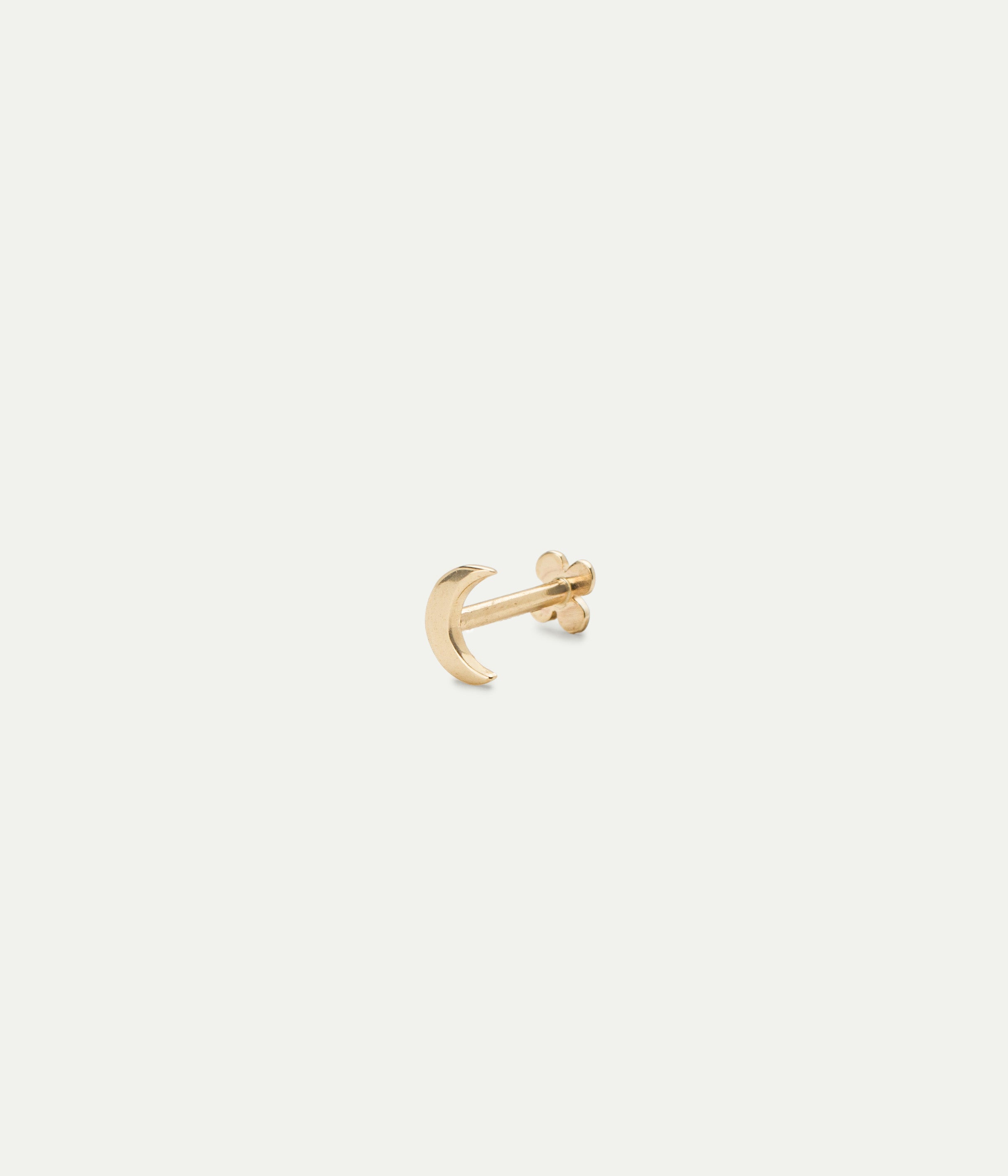 Moon crescent Yellow gold stud