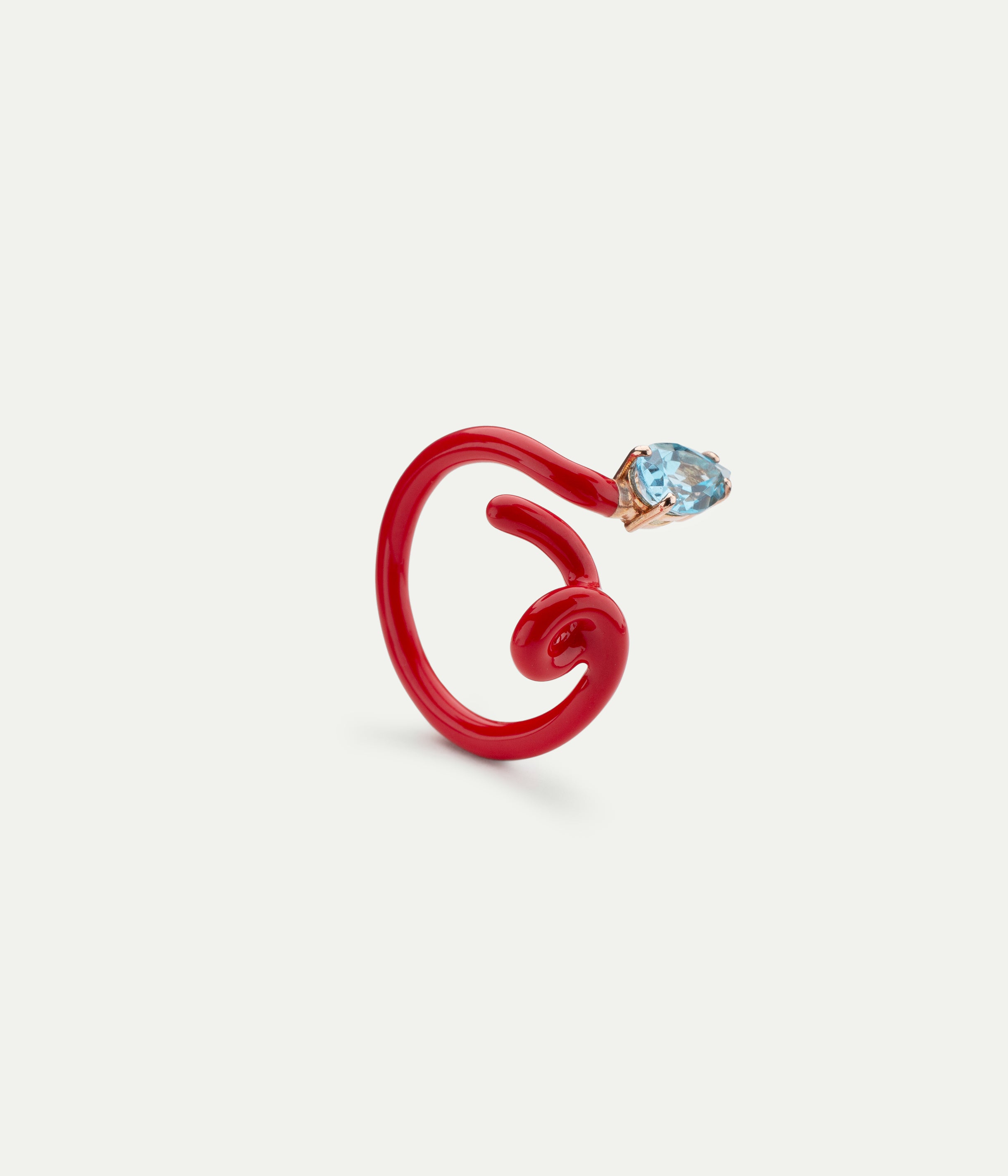 Baby Vine Red Blue Topaz Ring