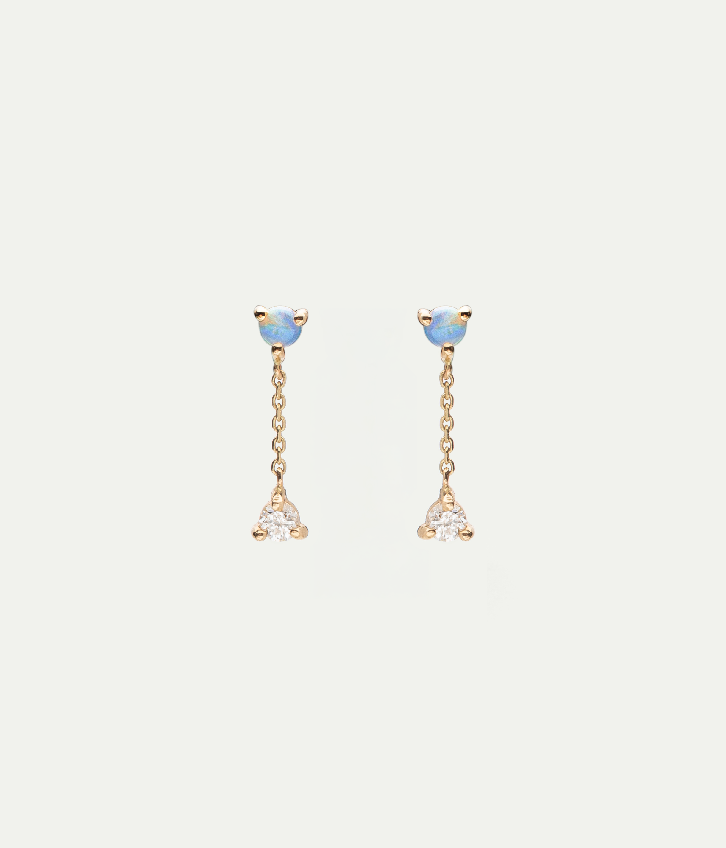 Boucles d'oreilles Small Two Step Opales et diamants